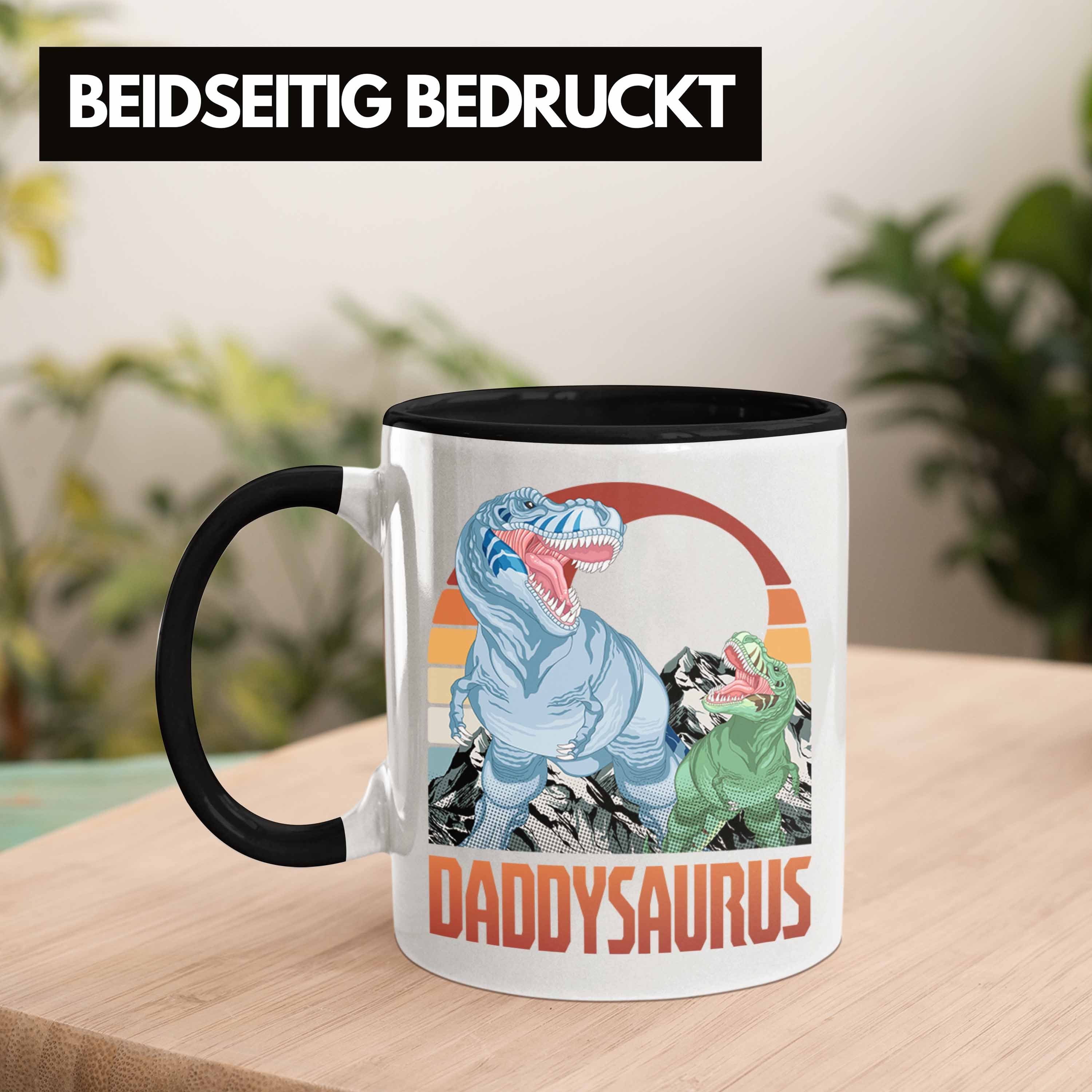 Schwarz zum Vatert Vater Weihnachten für Trendation Geschenk Daddysaurus Tasse Tasse Geburtstag