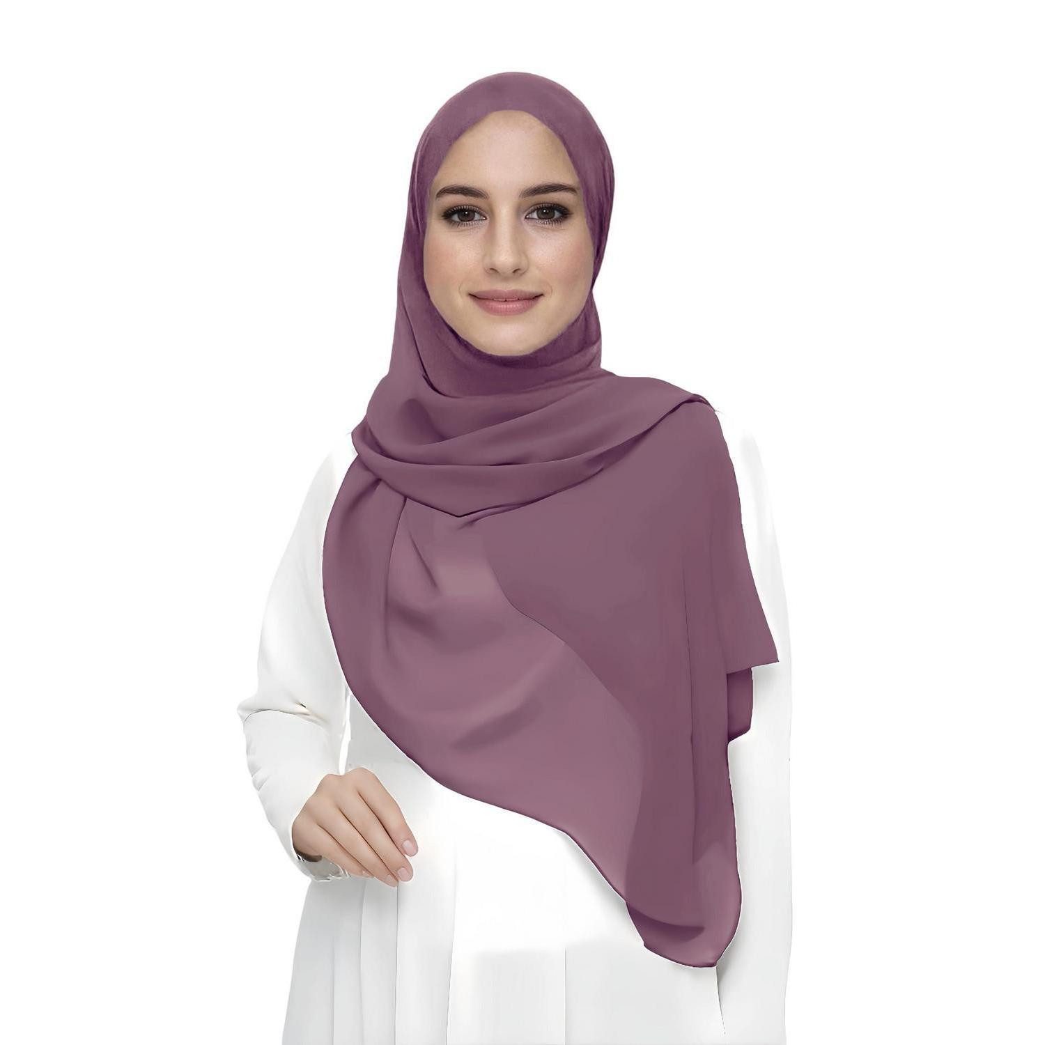 LuxusKollektion Kopftuch Hijab Premium Chiffon 180x75cm Beere, (1-St)