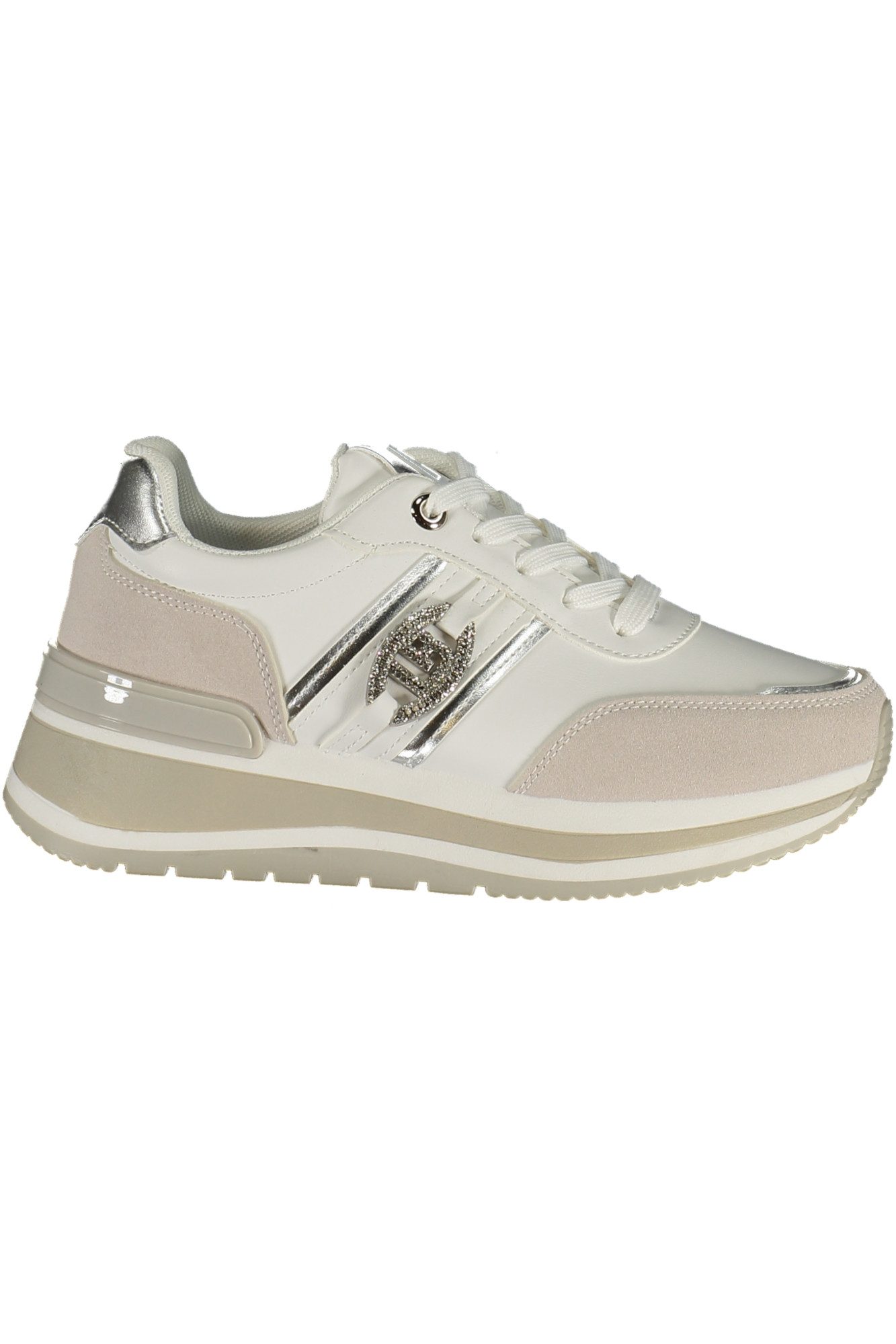 Laura Biagiotti Sneaker Damen-Sportschuh Weiß mit Grauen Details und