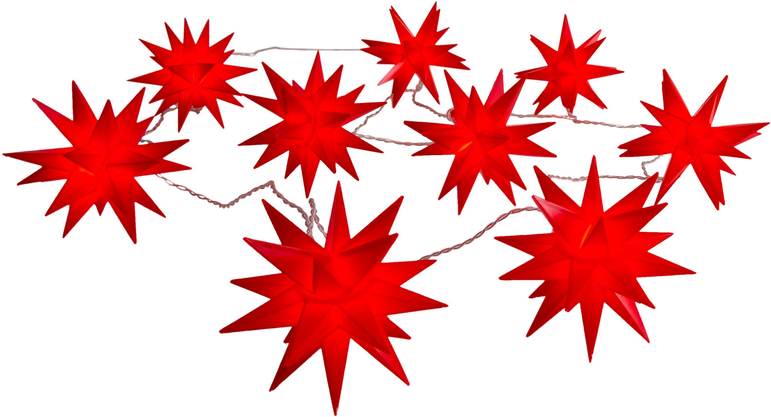 rot näve aussen, LED-Lichterkette LED-Weihnachtslichterkette 3D-Sterne,Weihnachtsdeko 3D-Stern