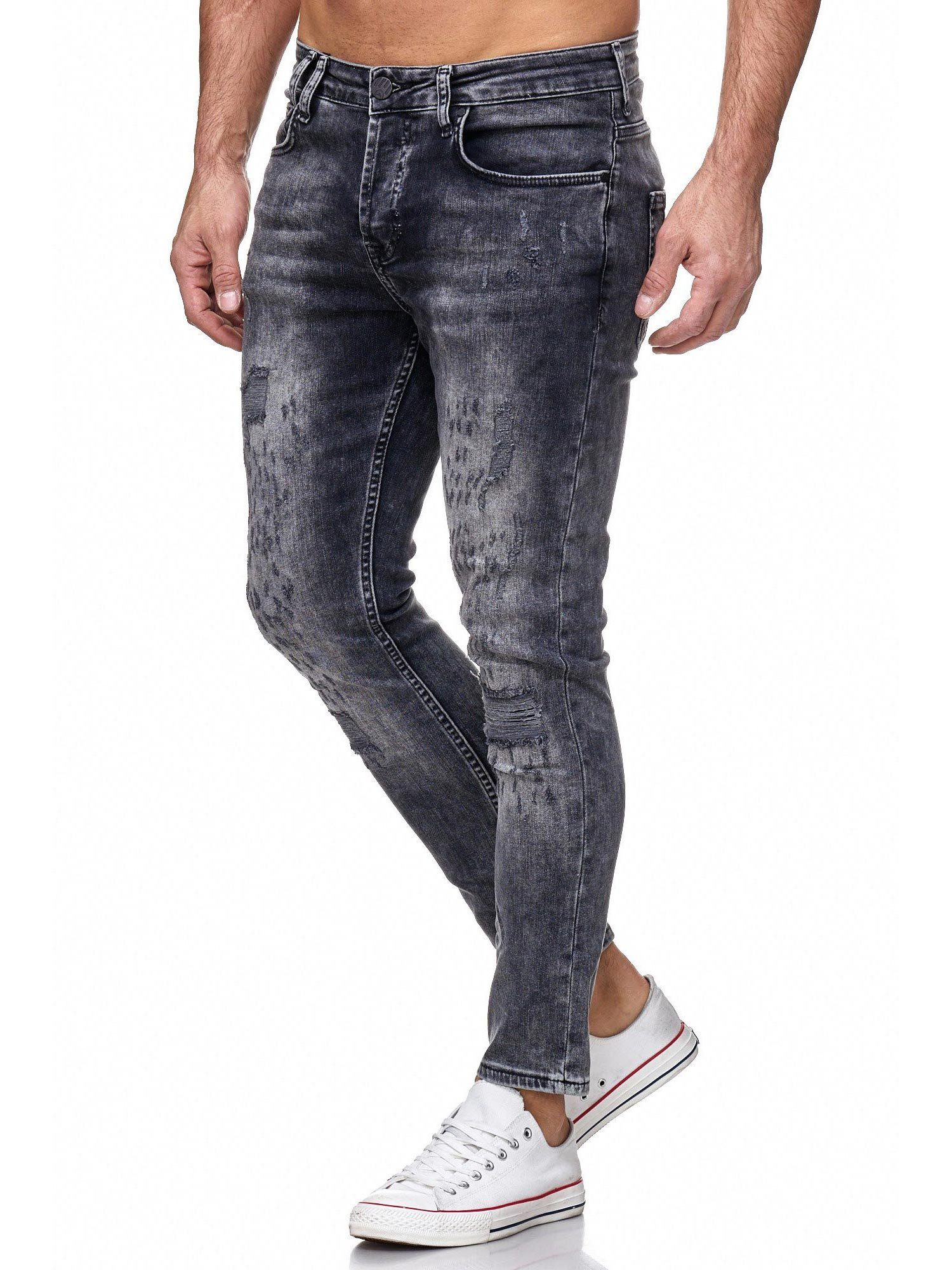 17516 Destroyed-Look Tazzio Skinny-fit-Jeans im schwarz