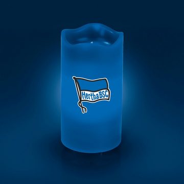 Hertha BSC Berlin Stumpenkerze LED-Echtwachskerze BSC-Wappen blau