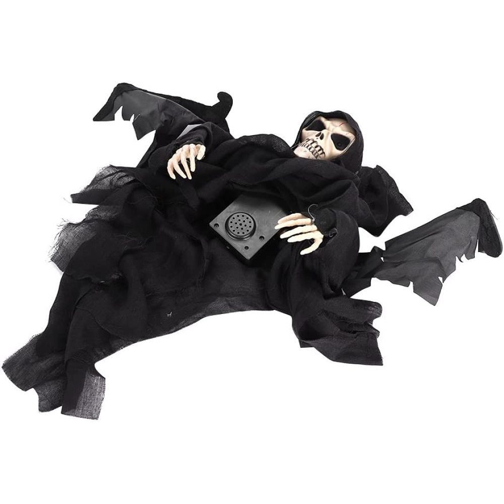 Skelett mit schwarz mit Dekoration Hängend Sound Geist Hängedekoration Halloween GelldG Licht