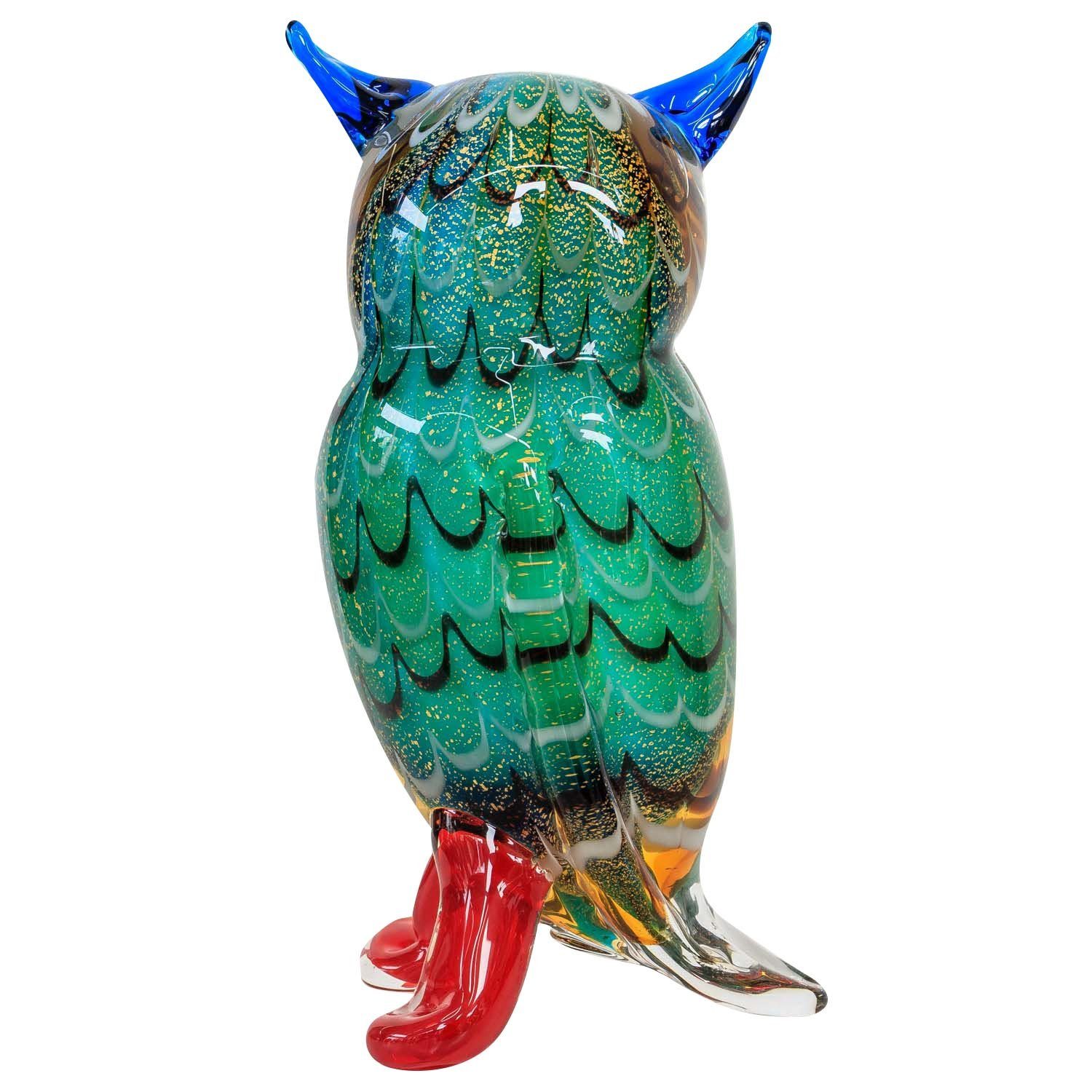 Eule Antik Glasfigur Dekofigur Vogel Glas Stil im Aubaho Murano 22cm