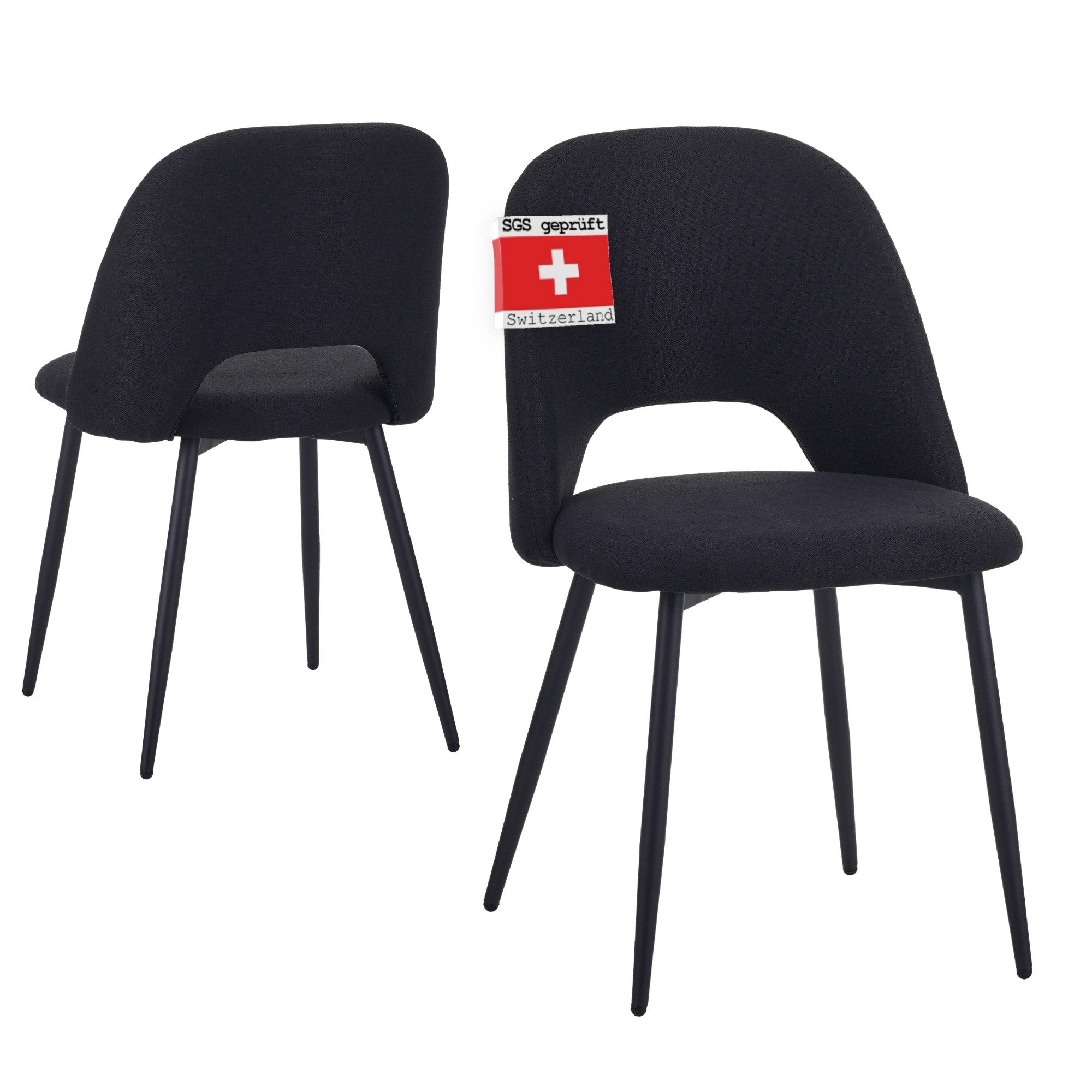 Albatros International Esszimmerstuhl Esszimmerstuhl SILVI Stoff 2er Set Sc günstig online kaufen