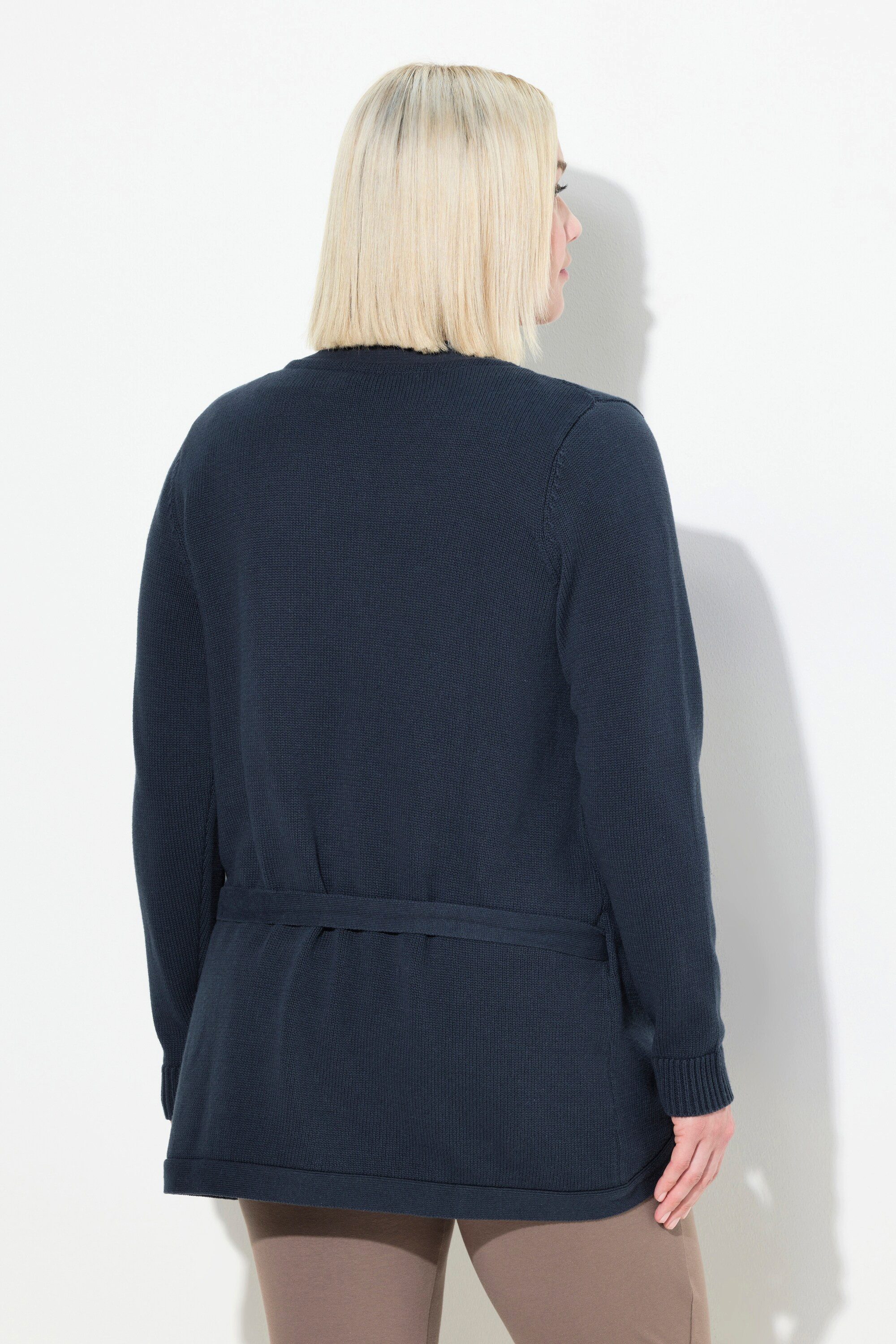 Ulla Popken Strickpullover Pullover Wickelfunktion V-Ausschnitt GOTS Schwangerschaft