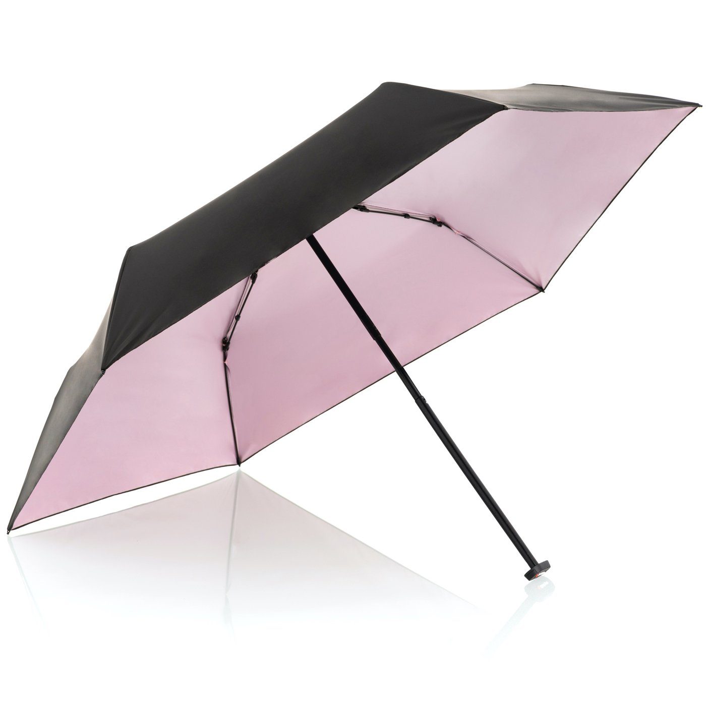 Knirps® Langregenschirm US.050 Ultra Sonnenschirm Manual UV-Schutz, schwarz-rosa leichter Slim - extrem Light