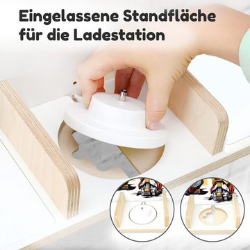 stadtecken Kinderregal Holzregal für Musikbox, Passend für die Toniebox und ca. 50 Tonies