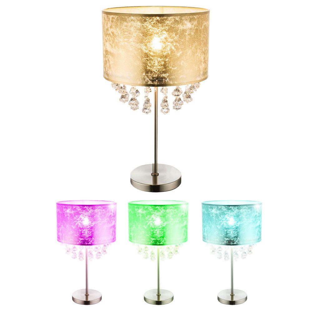 GLOBO LIGHTING LED Tischleuchte, Leuchtmittel inklusive, Kaltweiß, Warmweiß, Neutralweiß, Tageslichtweiß, Farbwechsel, Smart RGB LED Tischleuchte Lampe Kristallleuchte dimmbar App Steuerung