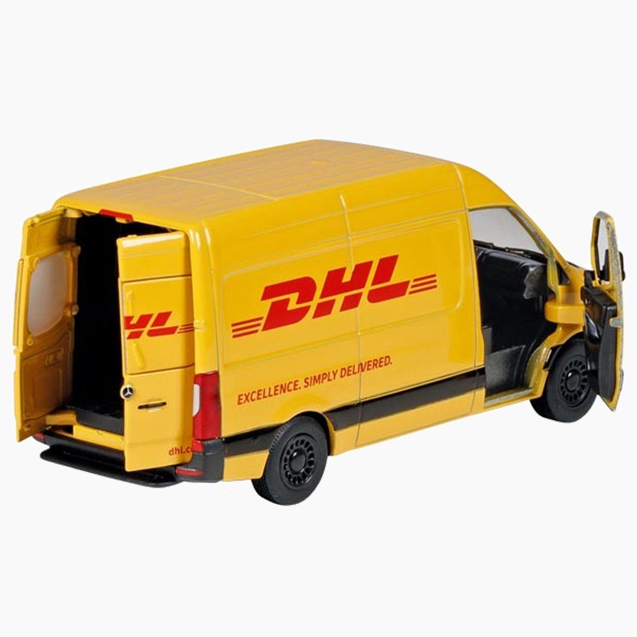 goki Spielzeug-Auto Mercedes Benz Sprinter DHL, (packung, 1-tlg., spar set), mit Rückzugmotor