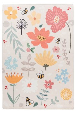 Kinderteppich My Greta 623, Obsession, rechteckig, Höhe: 6 mm, bedruckt, Blumen Motiv, waschbar, mit Fransen, Kinderzimmer