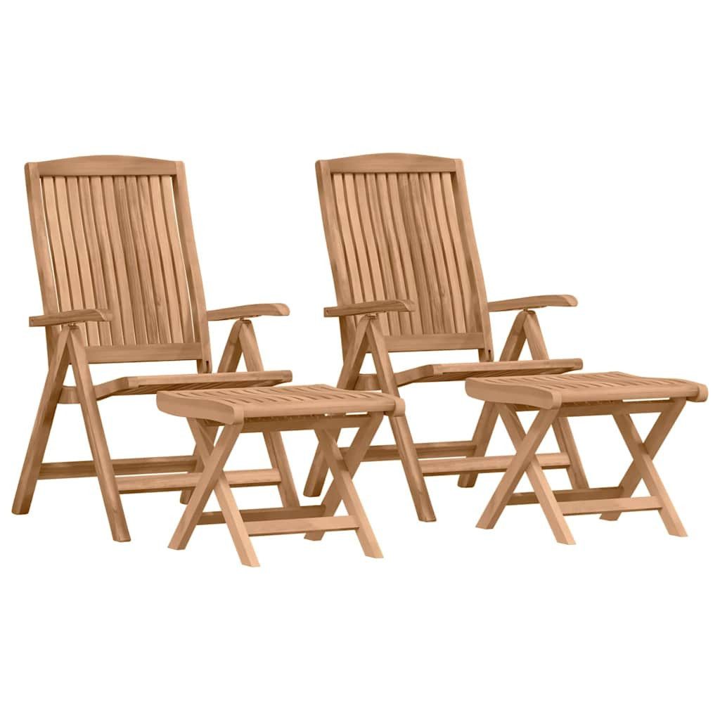 vidaXL Gartenlounge-Set Garten Essgruppe 4 stk. Braun Massivholz, (4-tlg)