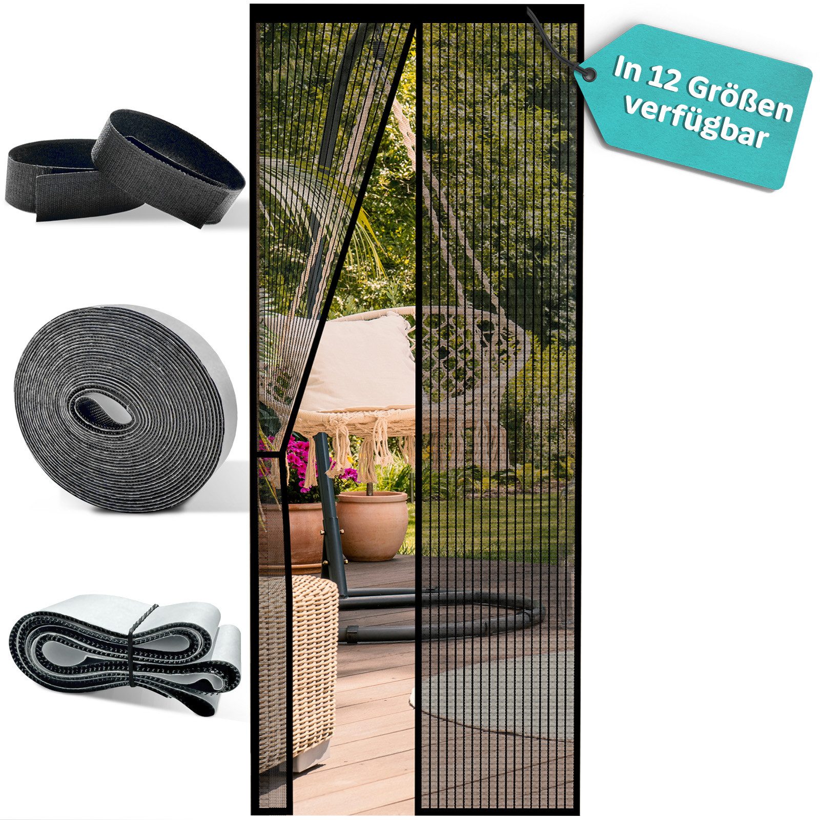 Midori Insektenschutz-Tür, Fliegengitter Balkontür Magnet-Vorhang 100x210cm günstig online kaufen