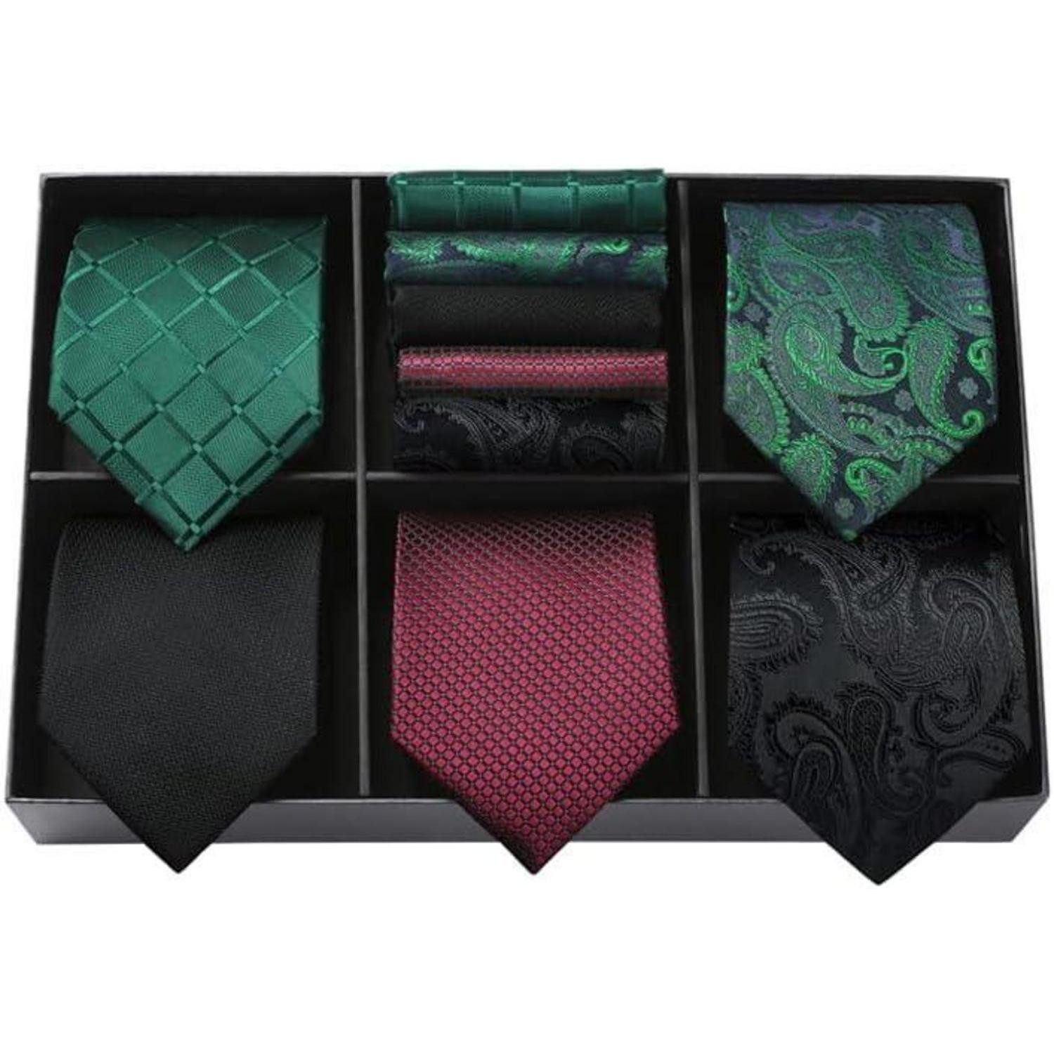 LuxusKollektion Krawatte Krawatte Seide Set Einstecktuch Herren Hochzeit 5er T5-26