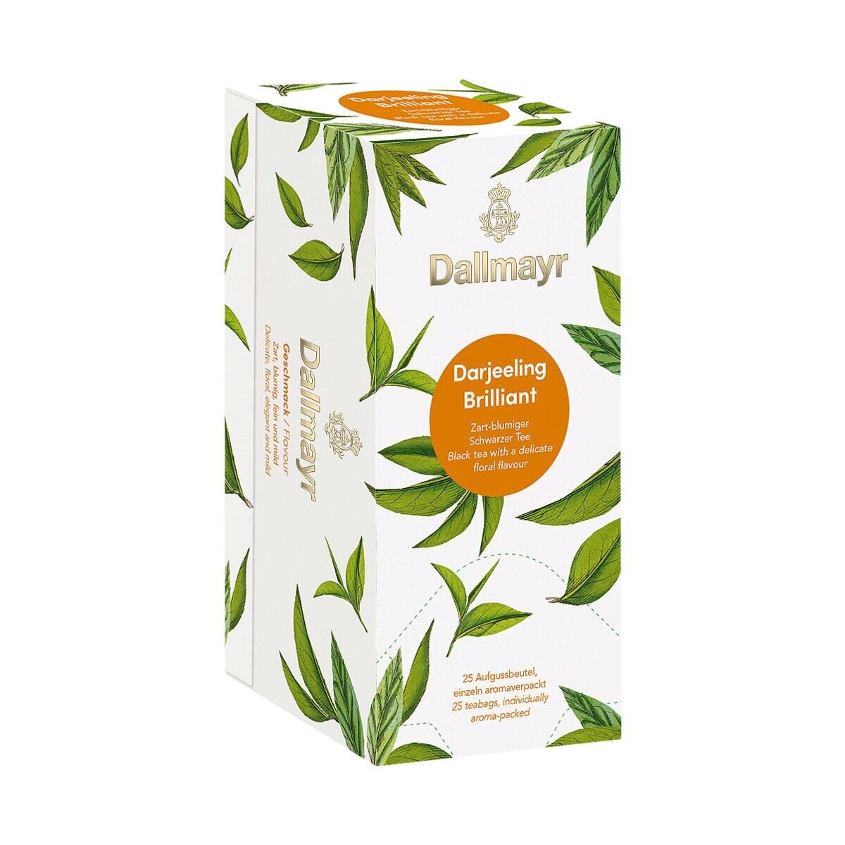 DALLMAYR Tee Darjeeling Brilliant, 25 Aufgussbeutel, Schwarztee
