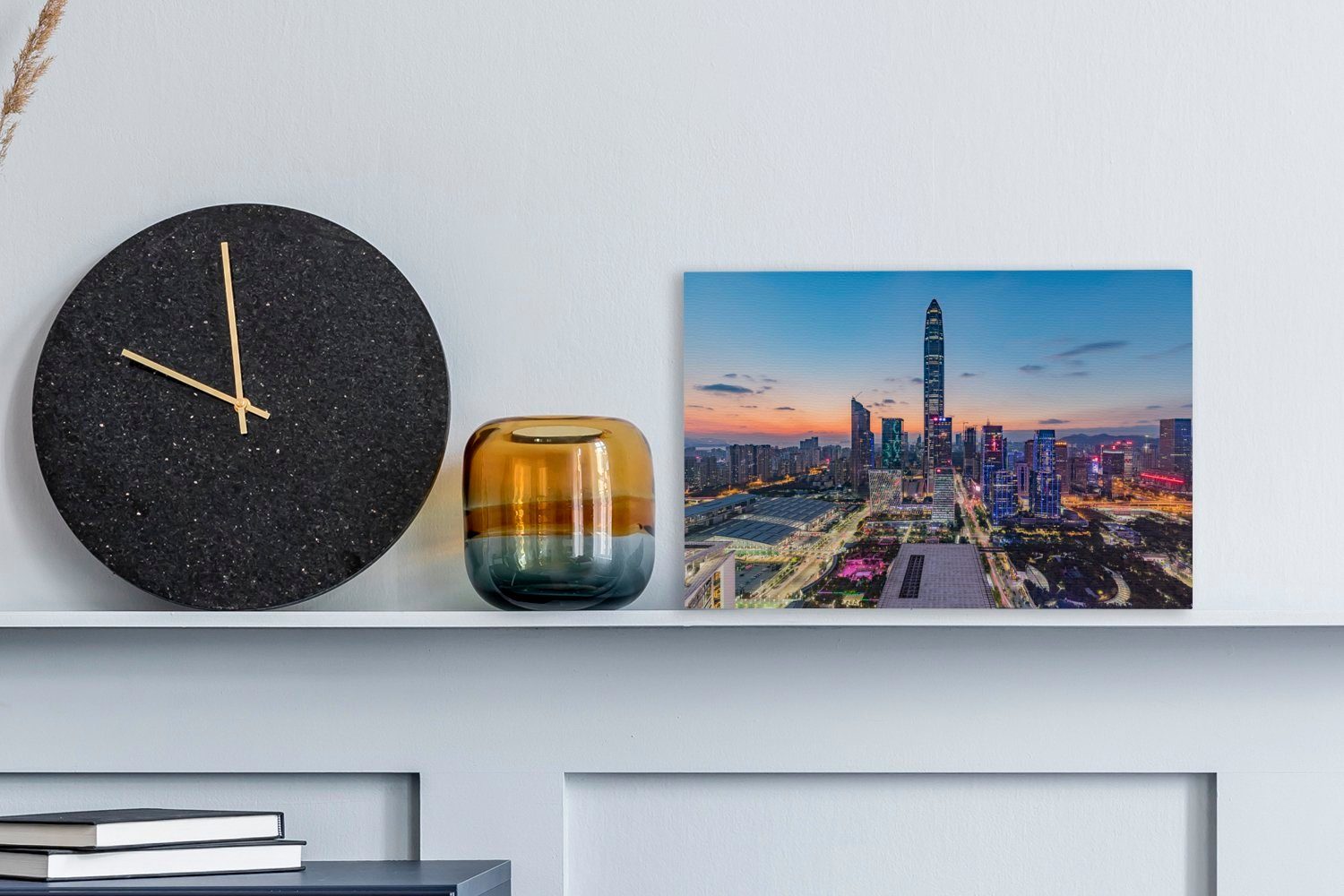 (1 Wandbild St), Aufhängefertig, Leinwandbilder, Shenzhen, Wanddeko, OneMillionCanvasses® Skyline cm 30x20 von Leinwandbild