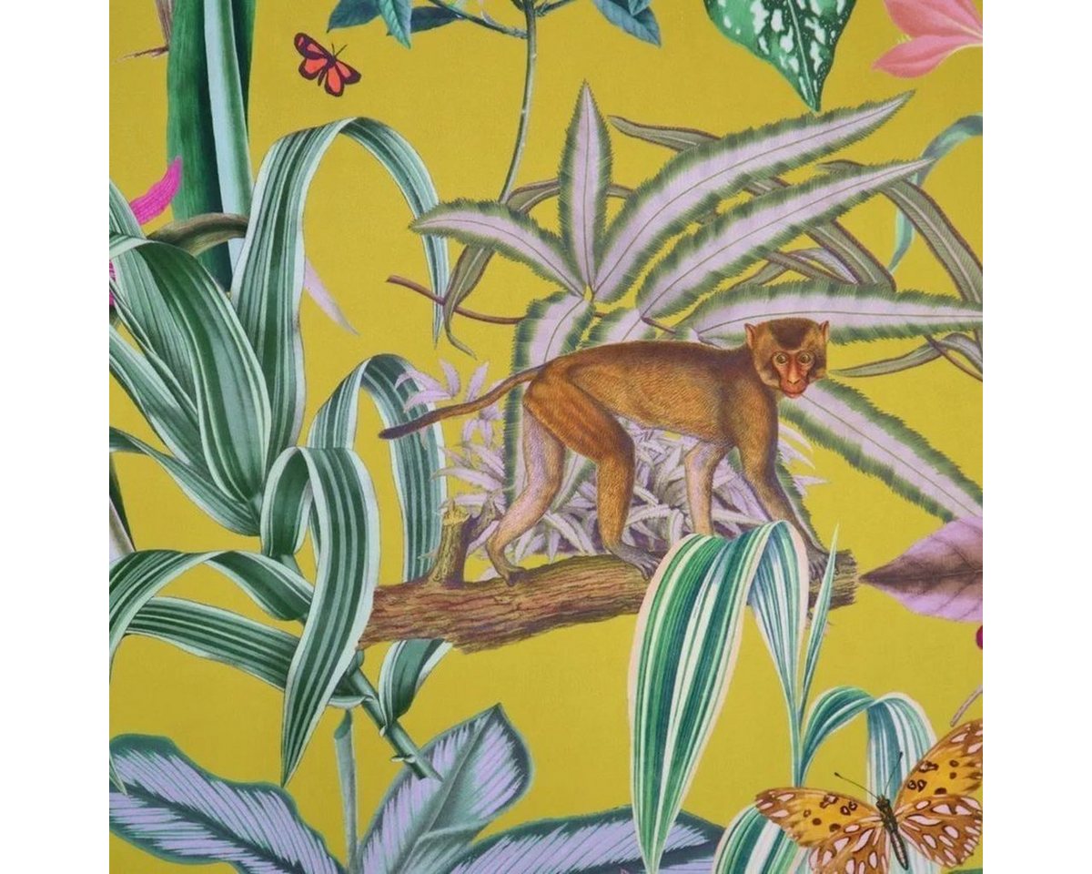 Thumbnail - Stofferia Stoff Polsterstoff Samt-Digitaldruck Barbados Citron, Breite 141 cm, Meterware