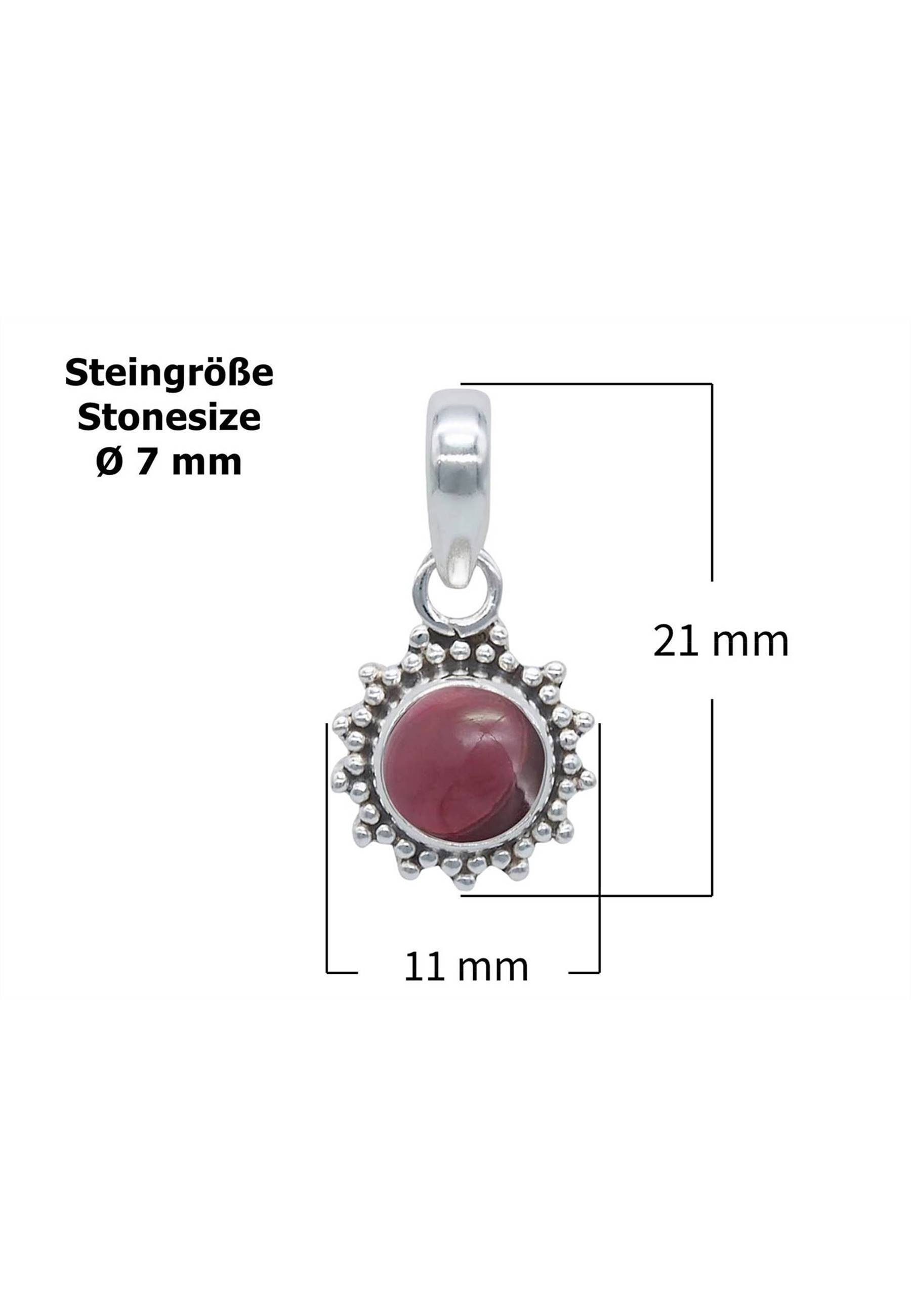 mantraroma Kette mit Anhänger SilbermitGranat 925er