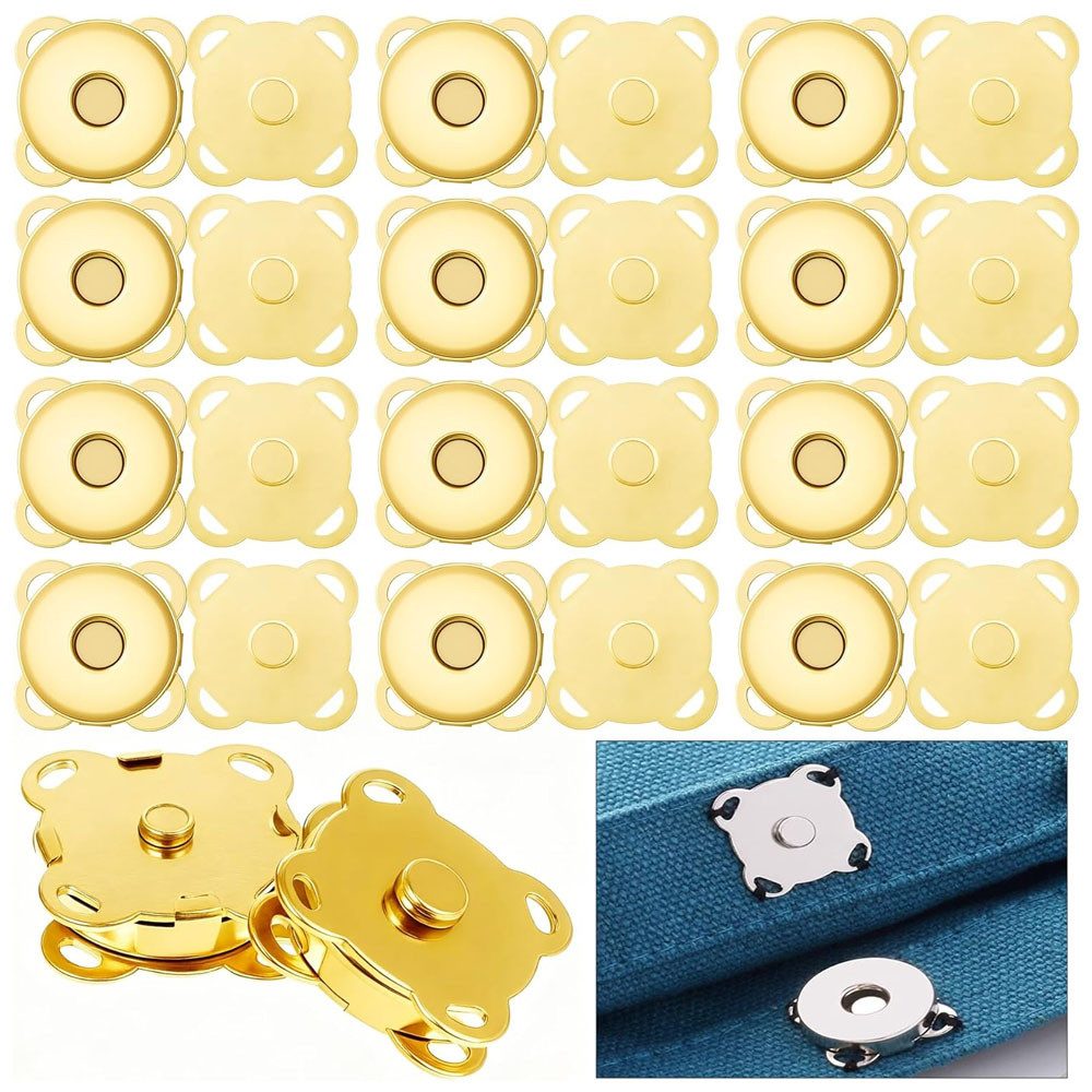 AFKSMILE Druckknopf 12 Stück Metall Magnetische Druckknöpfe, Magnetknöpfe zum Annähen