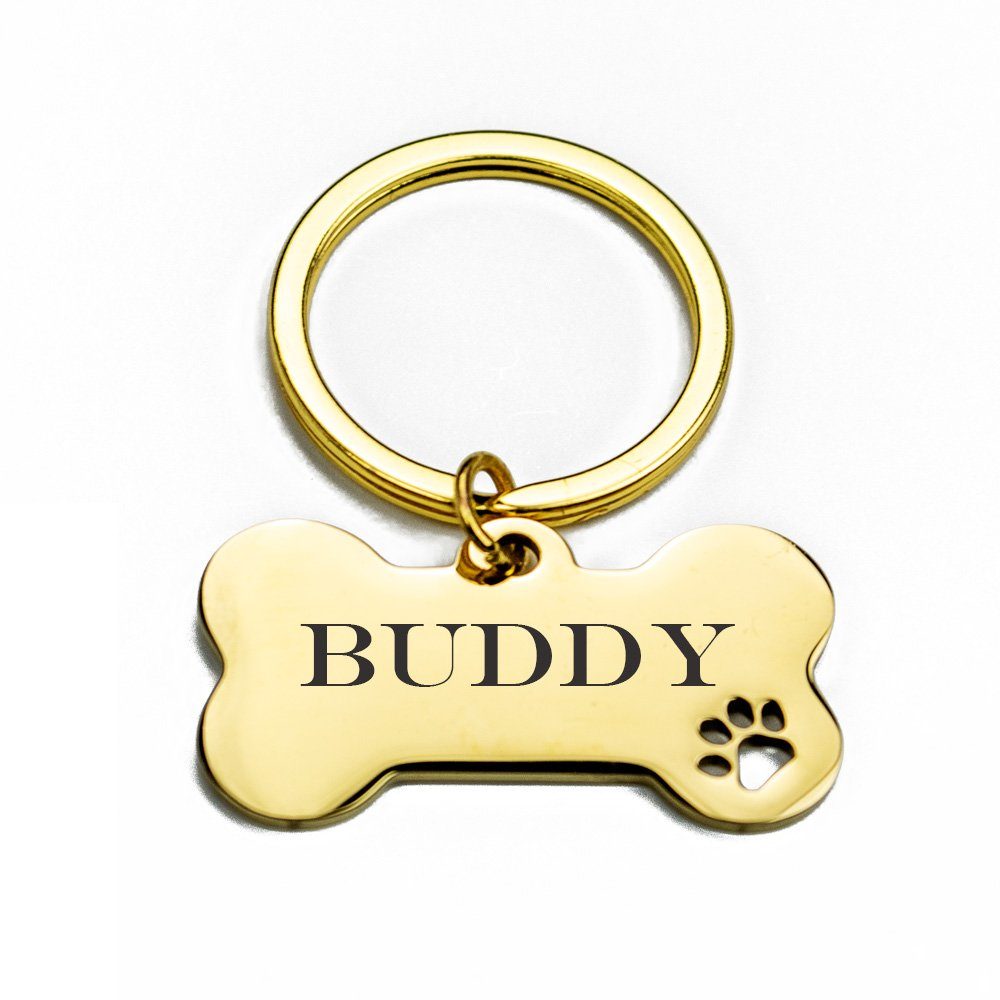 Tierluxe Dog Tag Anhänger Hundemarke (Personalisierte, Schlüsselanhänger), Gravur