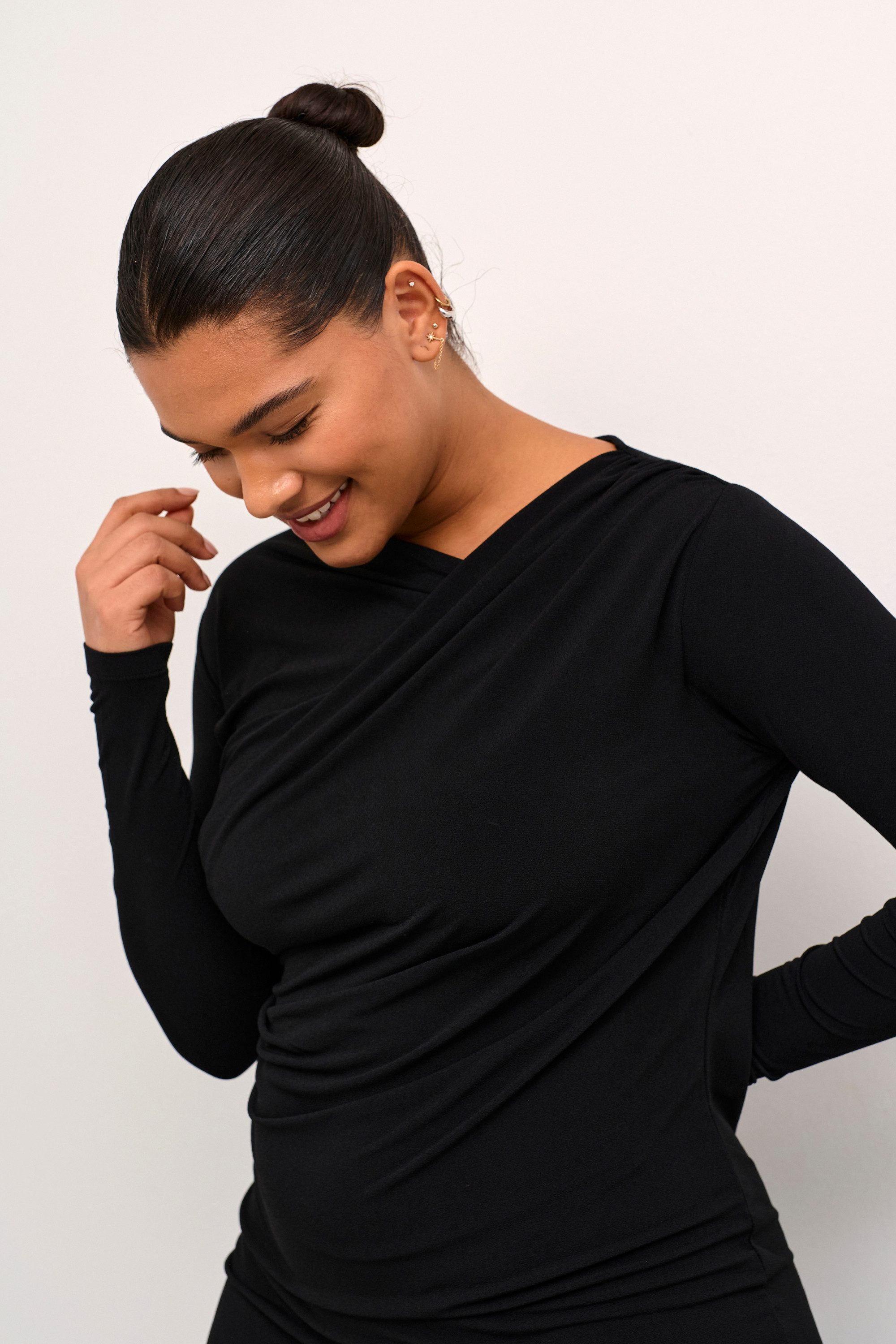 KAFFE Curve Blusenkleid Kleid KCaidi Große Größen