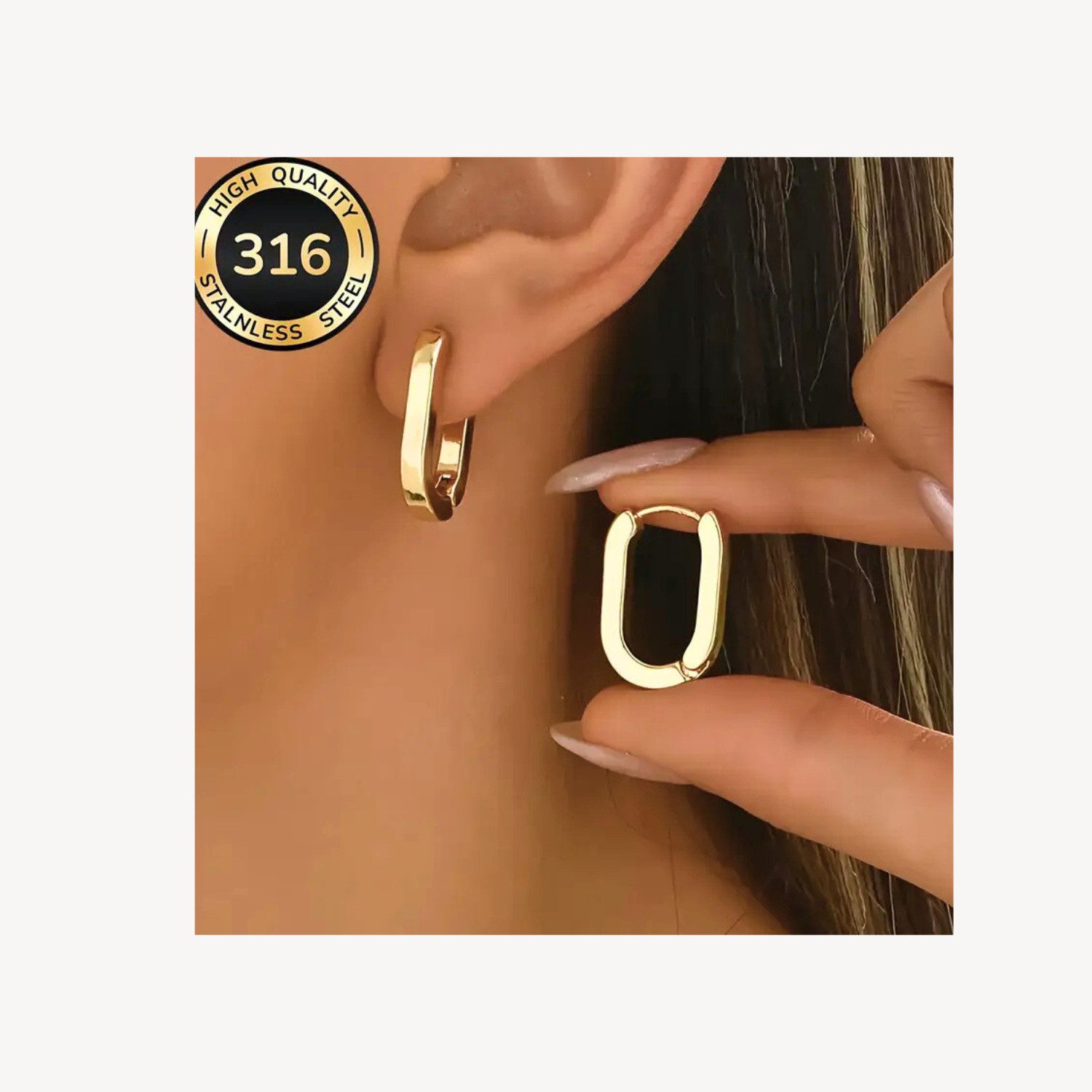 XCOAST Ohrhänger-Set Damen-Ohrringe aus Edelstahl – 18K Gold, hypoallergen, edel & zeitlos (2-tlg)