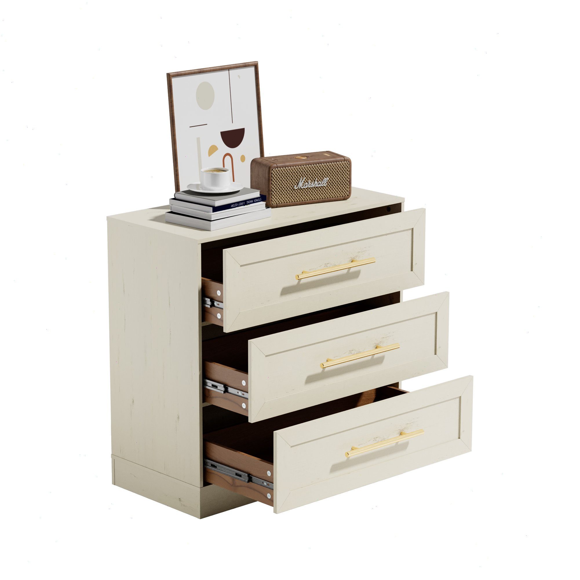 Kommode mit 3 Schubladen, Sideboard mit Schubladen