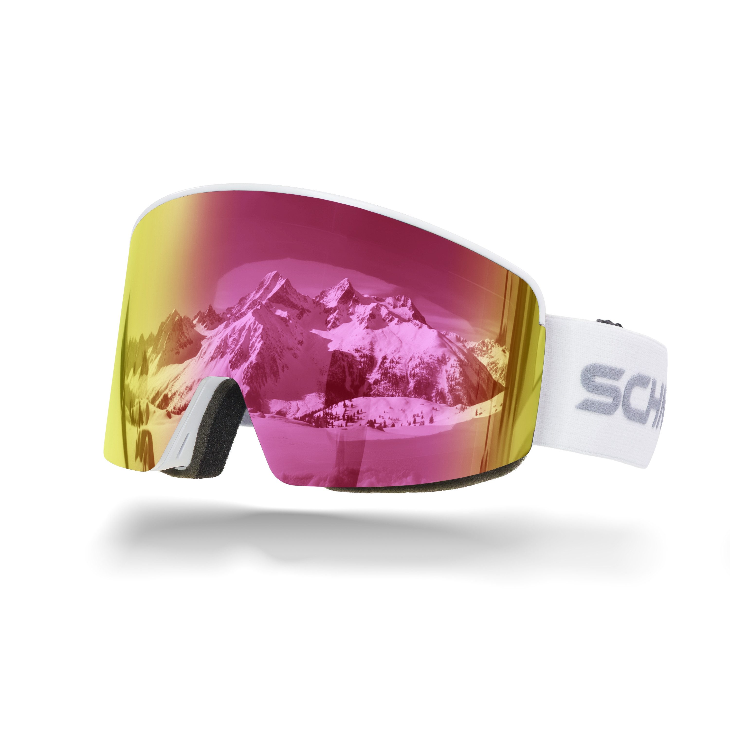 SCHNORR Sportbrille Skibrille mit magnetischer Glaswechselfunktion REVO Pink S2, Anti-Fo, (1-St), Full REVO-Beschichtung Pink (S2)