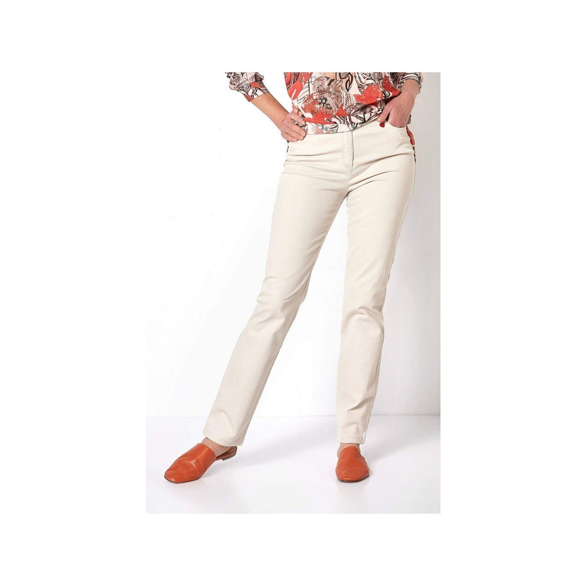 Relaxed by TONI Slim-fit-Jeans beige (1-tlg)