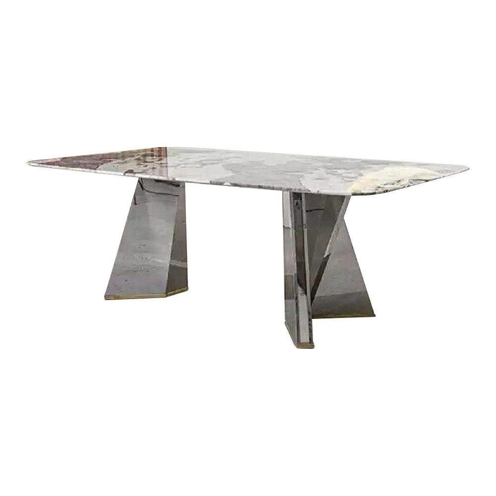 JVmoebel Esstisch Hochwertiger Glastisch in Grau Esstisch mit luxuriösem Flair Sofort (1x Esstisch), Made in Europa