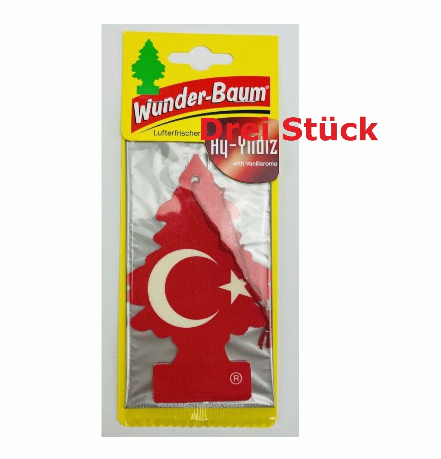 Wunder-Baum Hänge-Weihnachtsbaum 3er Set Wunderbaum Vanille Ay-Yildiz türkischer little Tree drei Stück