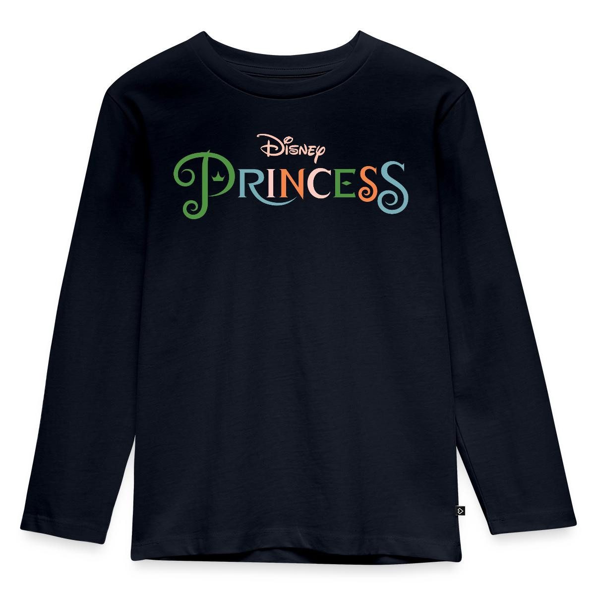 Spreadshirt T-Shirt Disney Prinzessinnen Schriftzug Kinder Premium Langarmshirt (1-tlg)