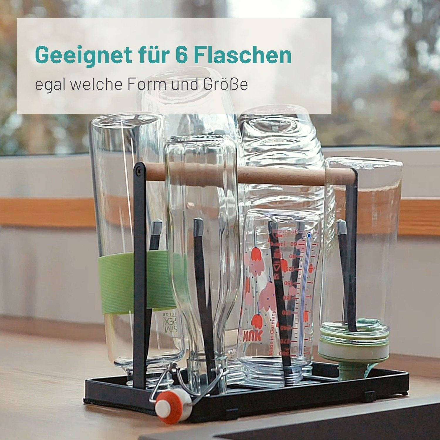 Flaschen Universal-Trockenständer, Flaschenhalter Abtropfgestell Aller (0-tlg), D&D für Küchenorganizer-Set - All-in-One Living Art
