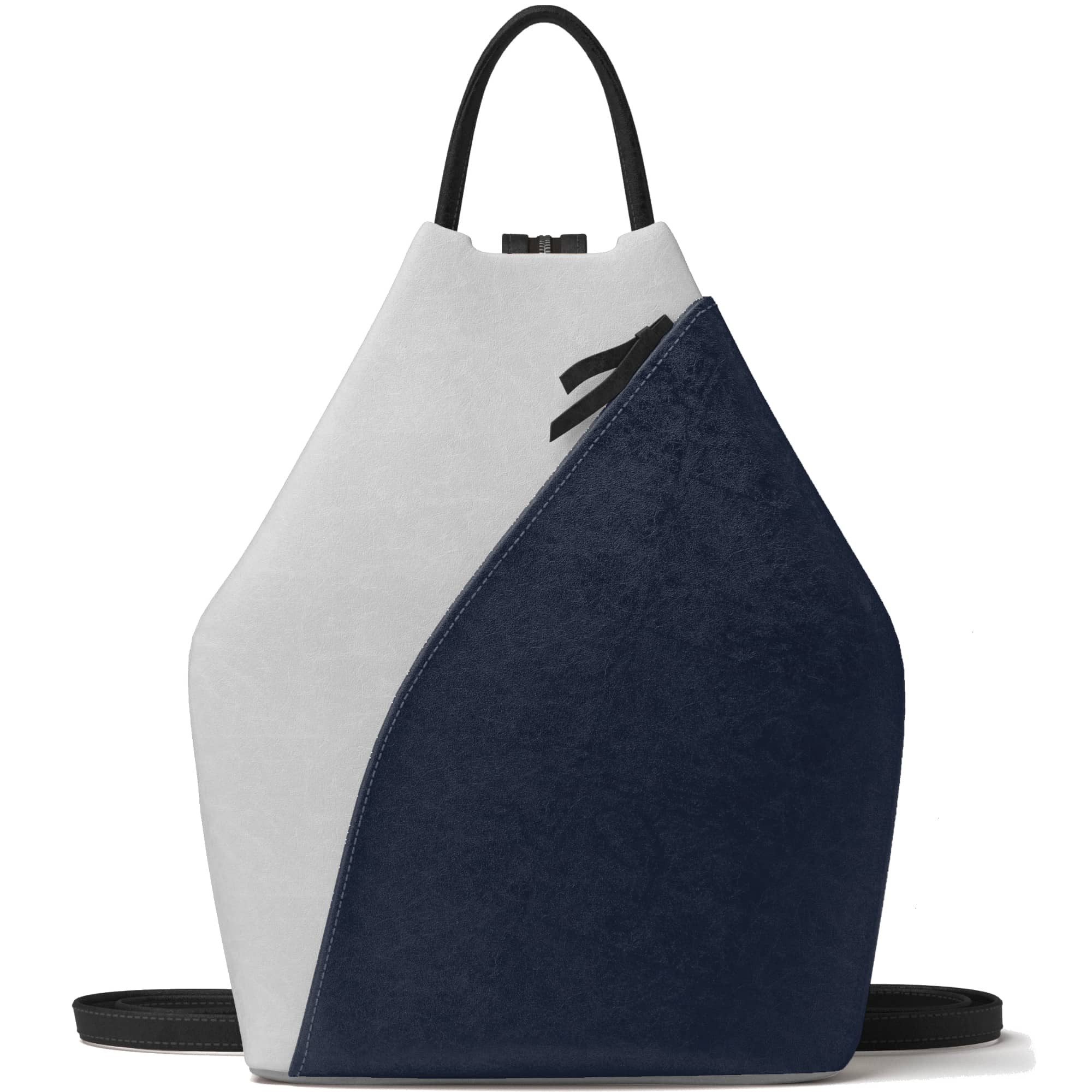 Umhängetasche Damen Rucksack Veganes Leder Zweifarbig Stylisch 30620