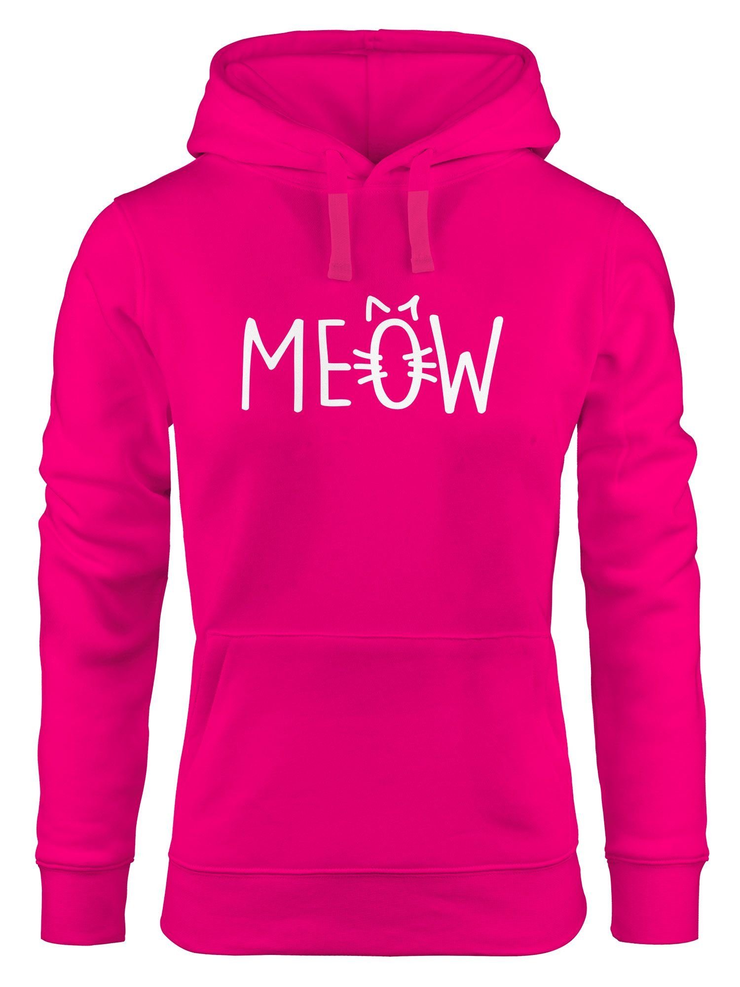 MoonWorks Hoodie Hoodie Damen Katze Meow Miau Cat Sweatshirt Kapuze Kapuzenpullover Moonworks® pink