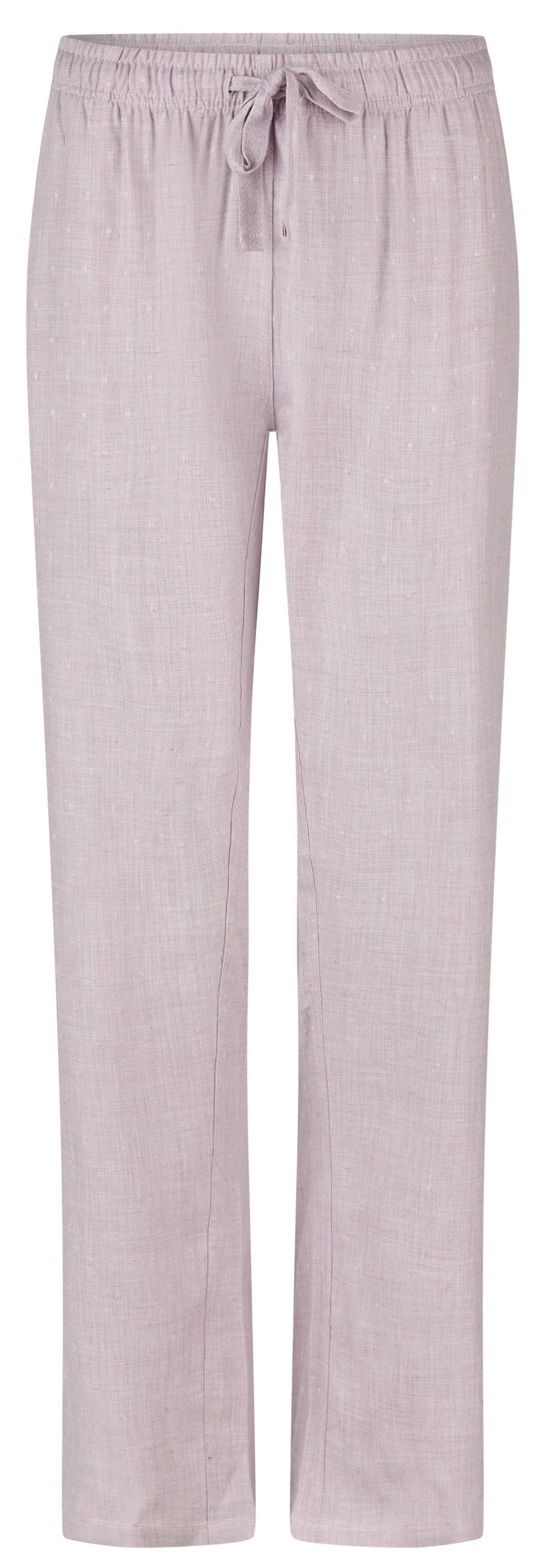 By Louise Pyjamahose Lace Luxury (1-tlg., 1-teilig) Damen Web Schlafhose Pyjamahose lang 3D-Motiv Viskose