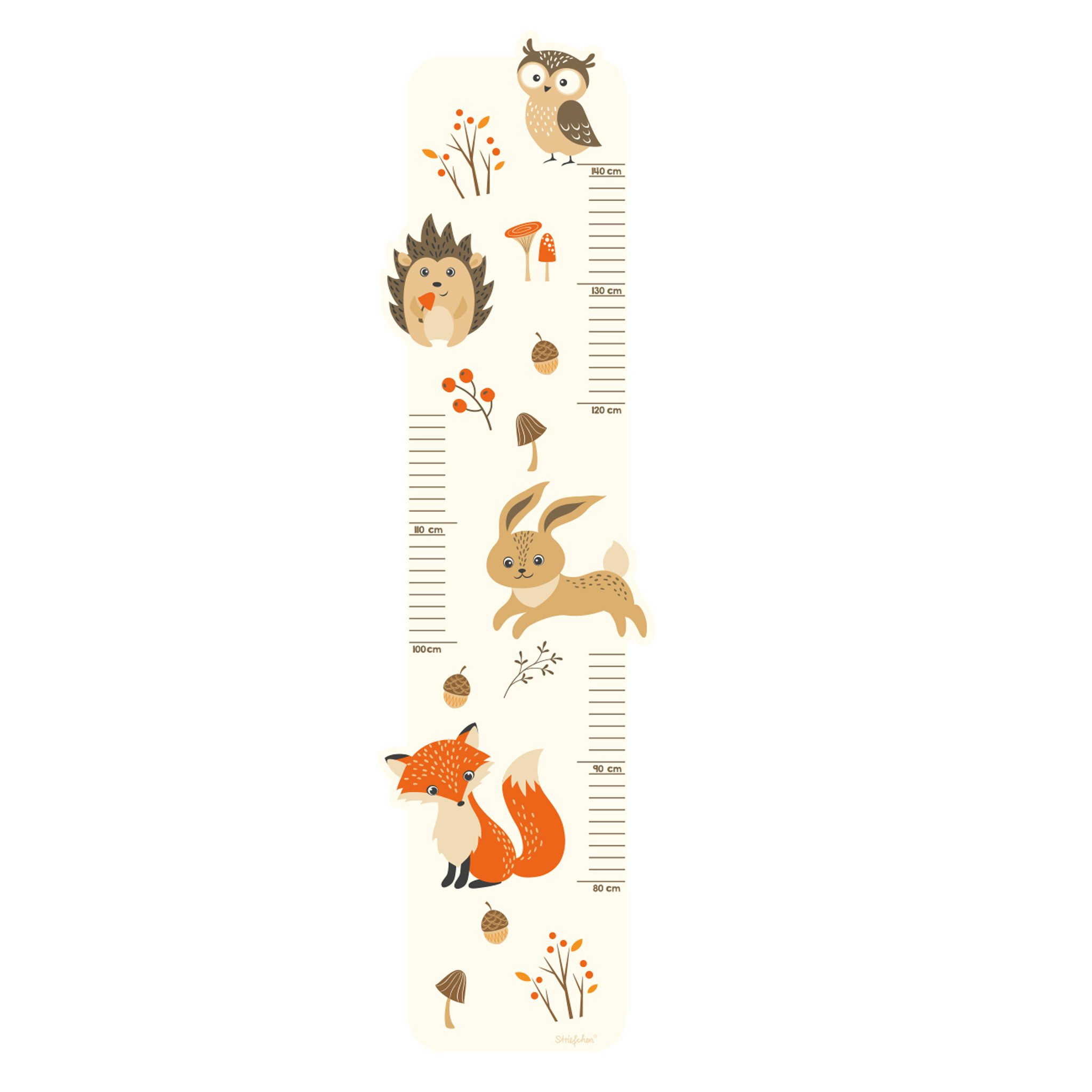 Striefchen Wandtattoo als Messlatte für Kinder - Wandaufkleber als Kindermesslatte, viele Motive