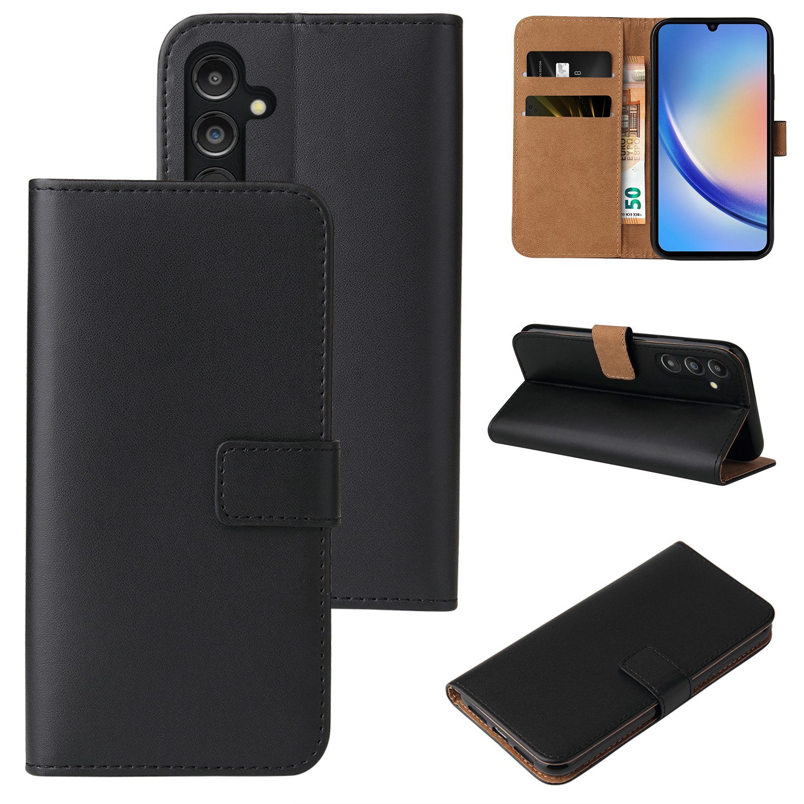 Tec-Expert Handyhülle Klapp Hülle für Samsung Galaxy A15 6.5 Zoll, 6.5, Flip Case für Samsung Galaxy A15