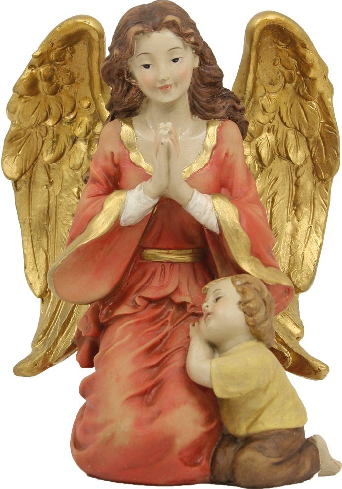 dekoprojekt Dekofigur Heiligenfigur Schutzengel mit Jungen 14,8 cm
