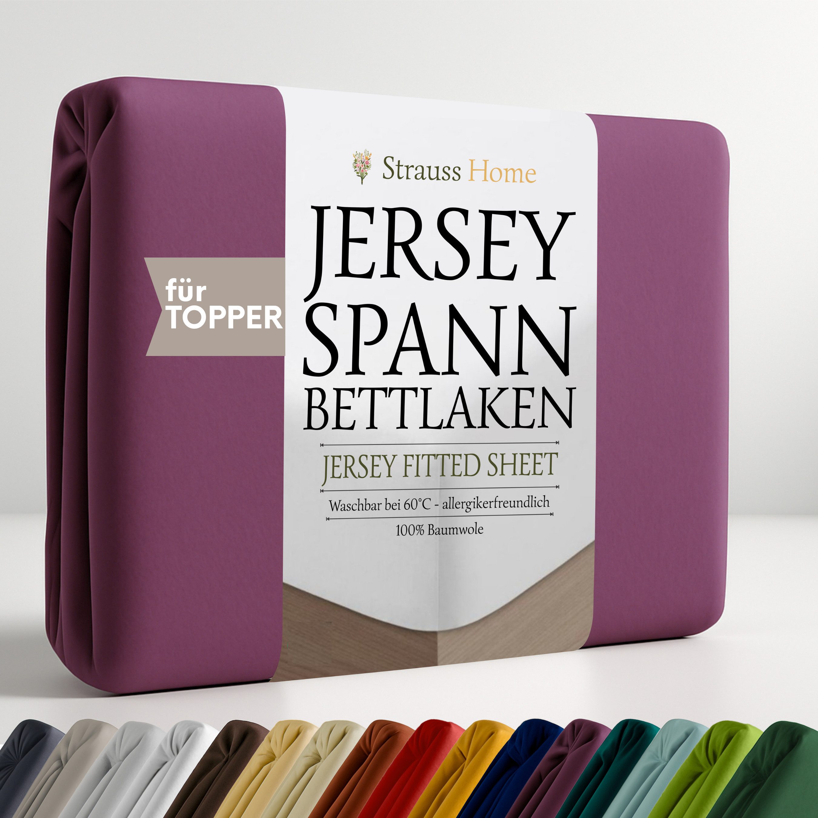 Strauss Home Spannbettlaken Premium Topper Spannbettlaken günstig online kaufen