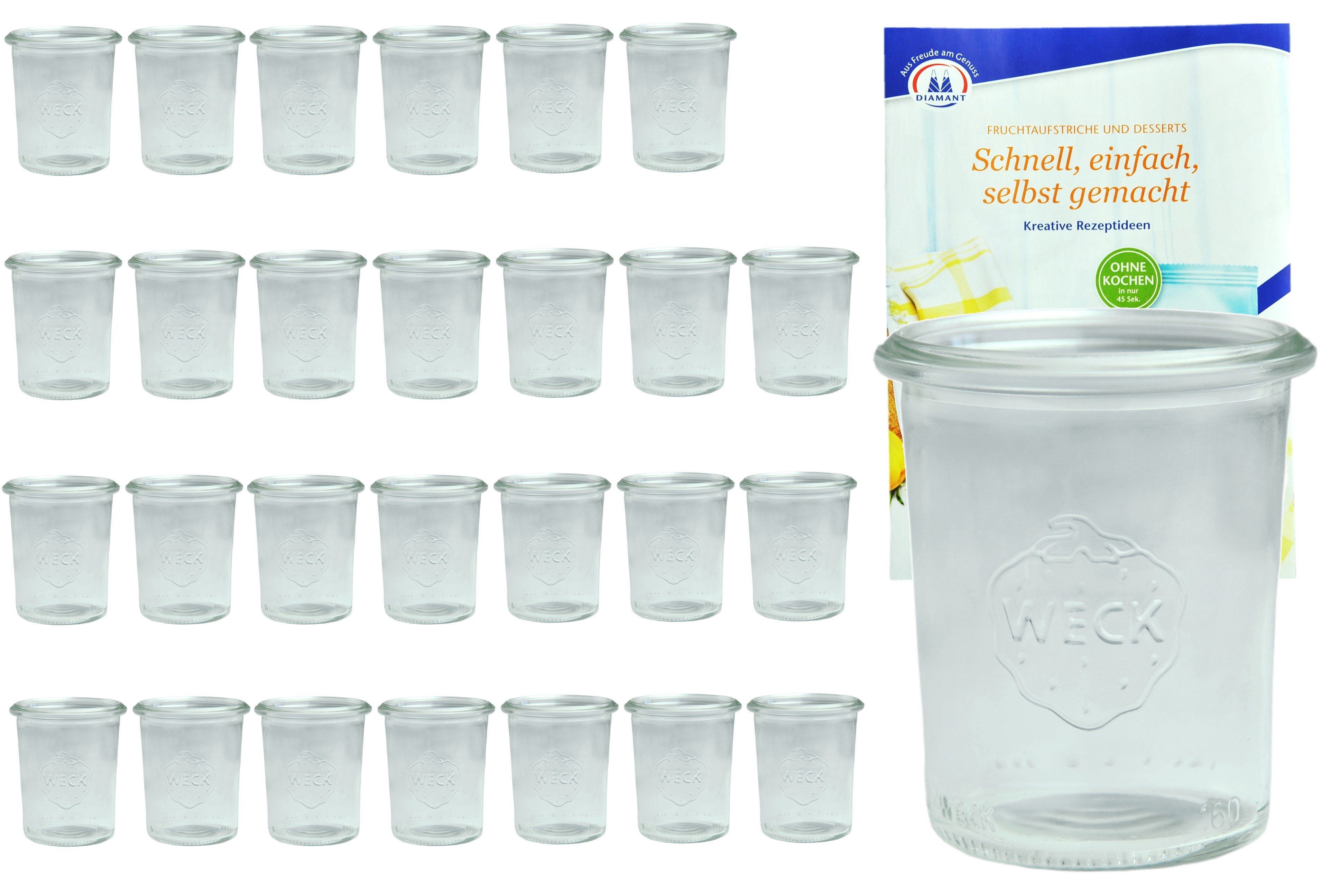 MamboCat Einmachglas 28er Set Weck Gläser 160 ml Dessertgläser, Glas