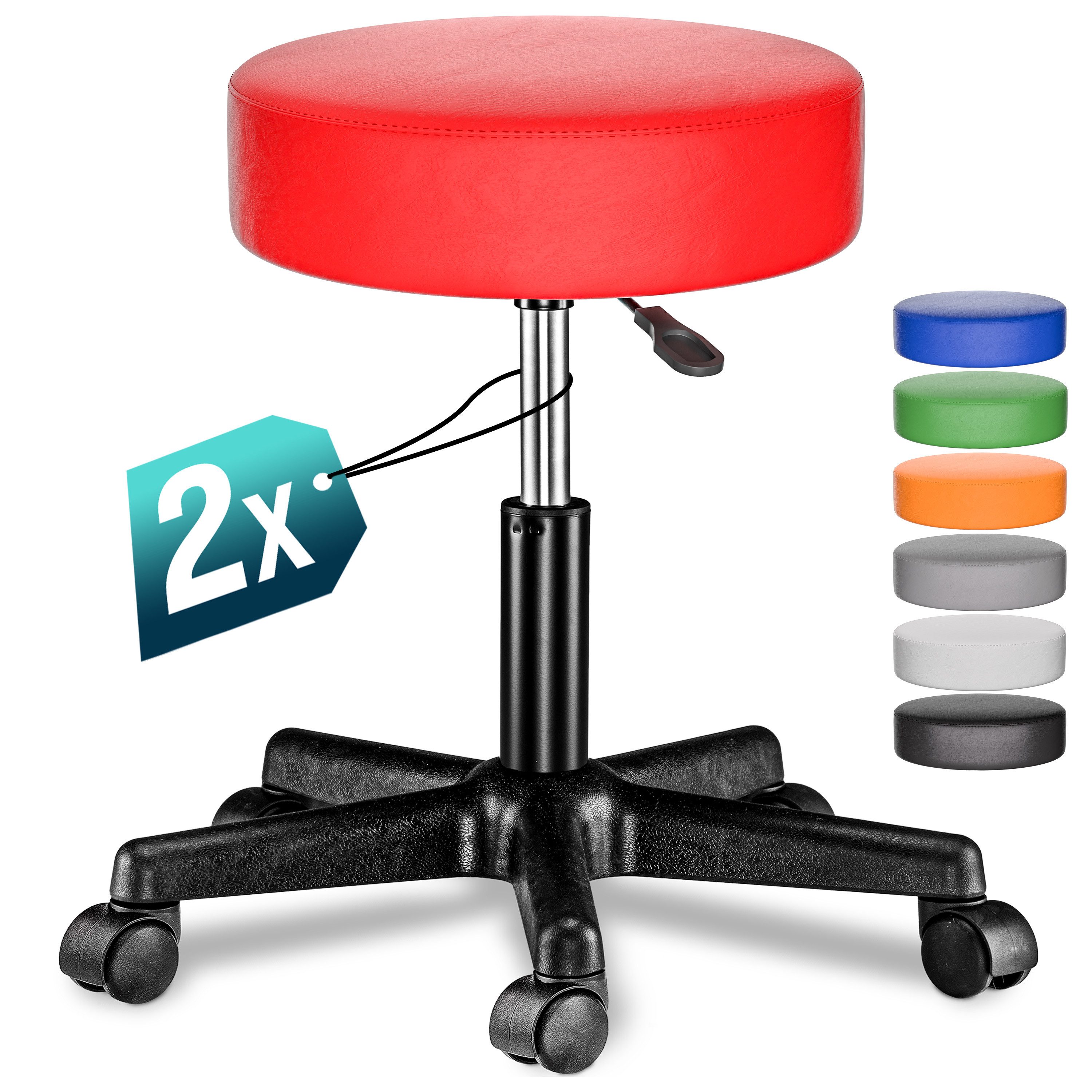 Casaria Drehhocker, Höhenverstellbar 10cm Polsterung 46-60cm Sitzhöhe 360° günstig online kaufen