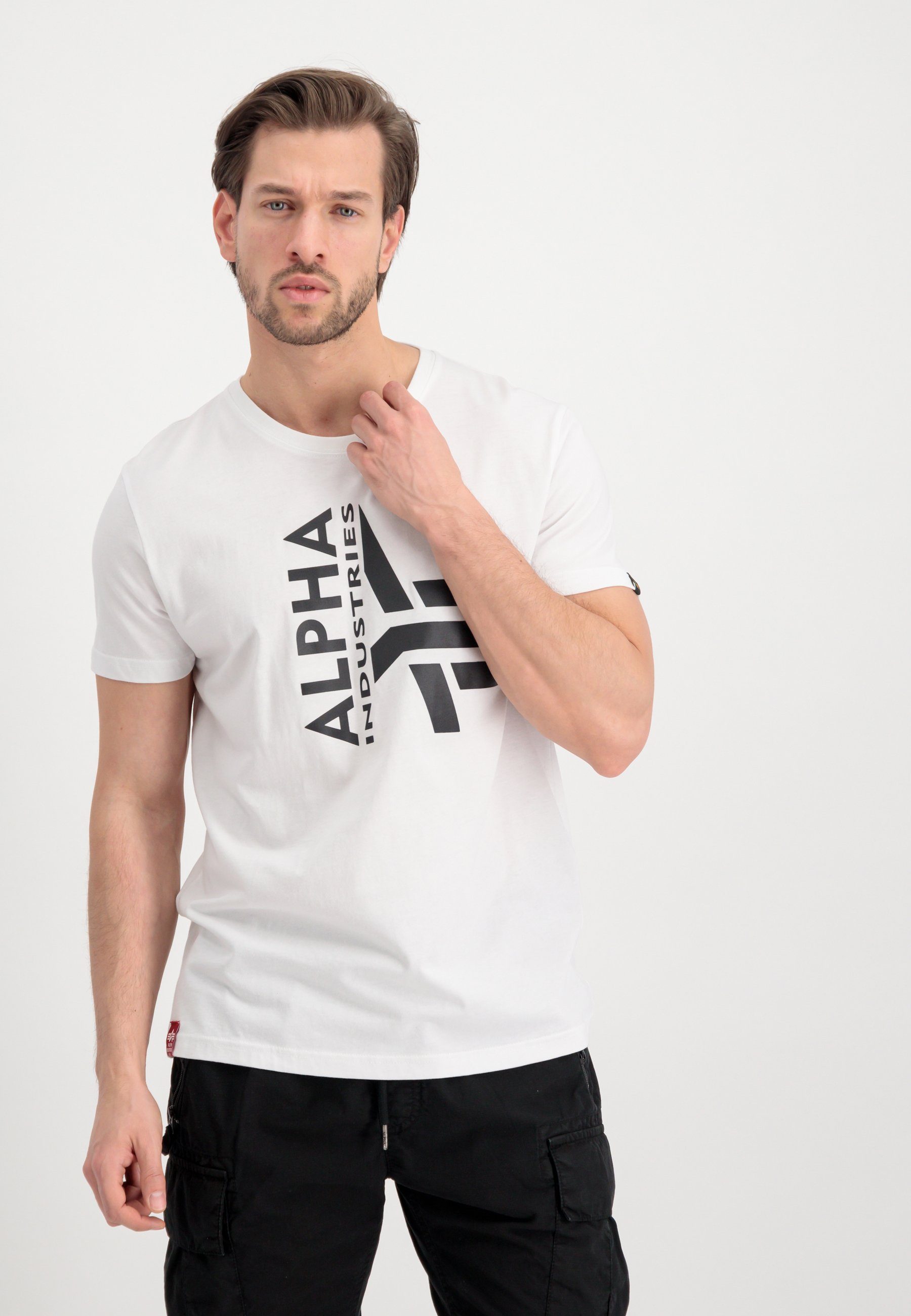 Half Logo Foam Alpha T-Shirt Industries Alpha Men - white T Industries T-Shirts