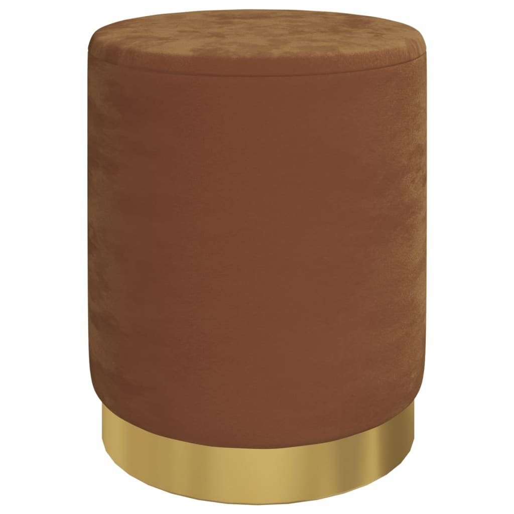 vidaXL Hocker Runder Aufbewahrungshocker Braun Samt 31 x 37 cm (1 St)