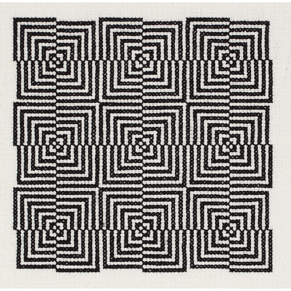 Panna Kreativset Panna Kreuzstich Stickpackung "Op-Art", Zählmuster, 16x16cm, (embroidery kit by Marussia)