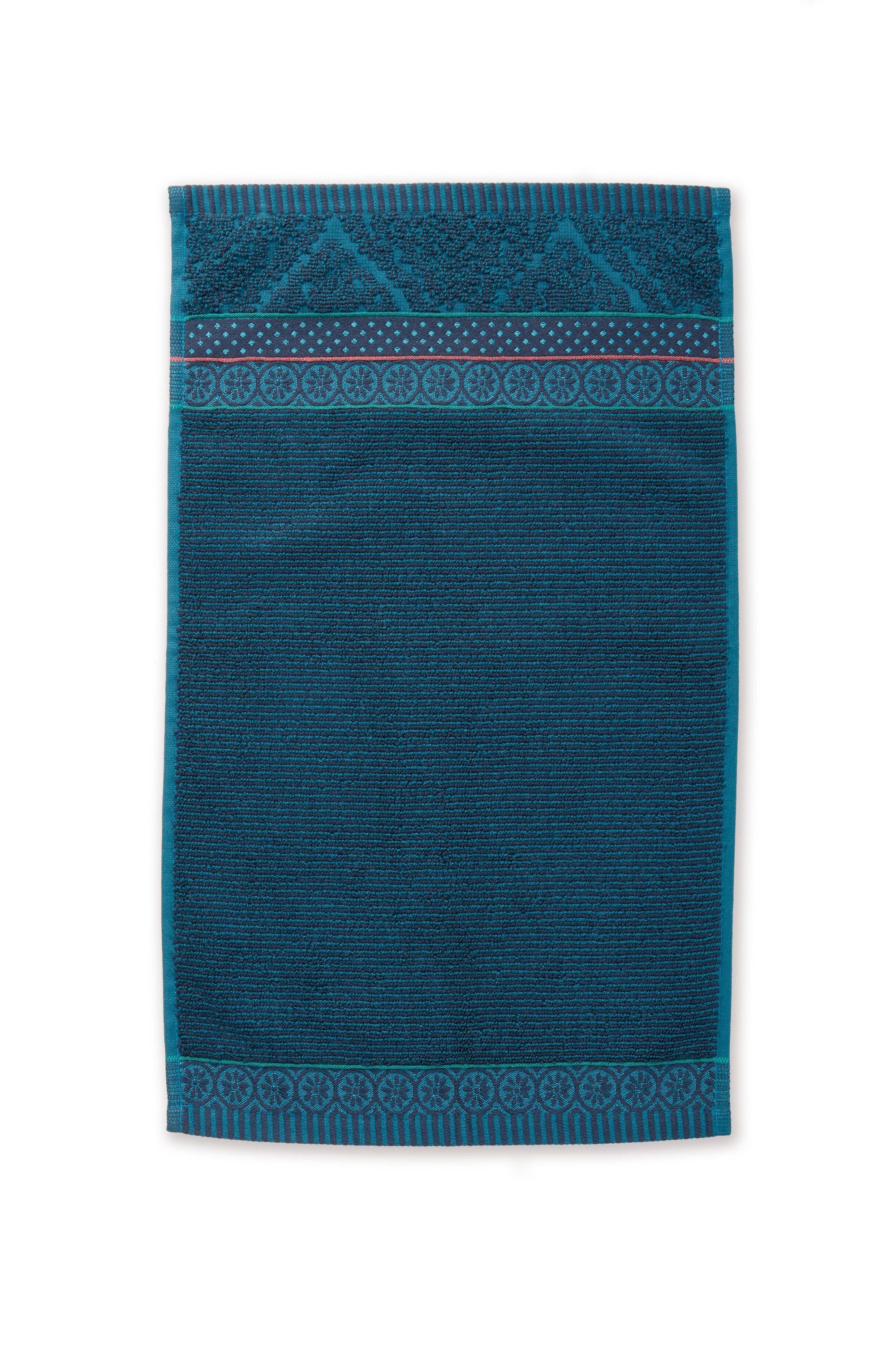 PiP Studio Handtuch Pip SOFT ZELLIGE Waschhandschuh Gästetuch Handtuch Duschtuch, Dark blue, Baumwolle, rechteckig Dunkelblau