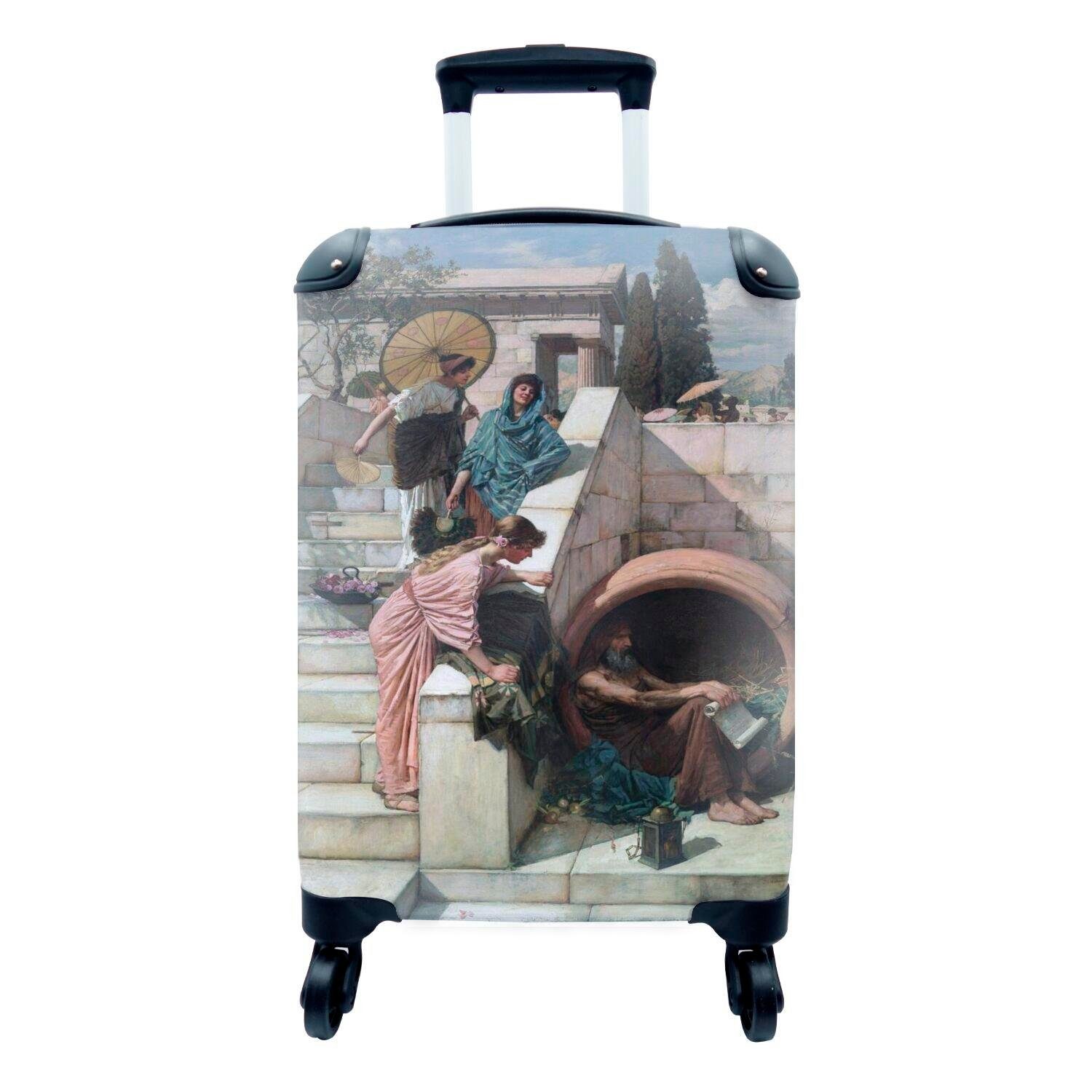 John William Reisetasche - für 4 Handgepäck Gemälde Rollen, Handgepäckkoffer MuchoWow von Ferien, Waterhouse, Diogenes mit rollen, Trolley, Reisekoffer