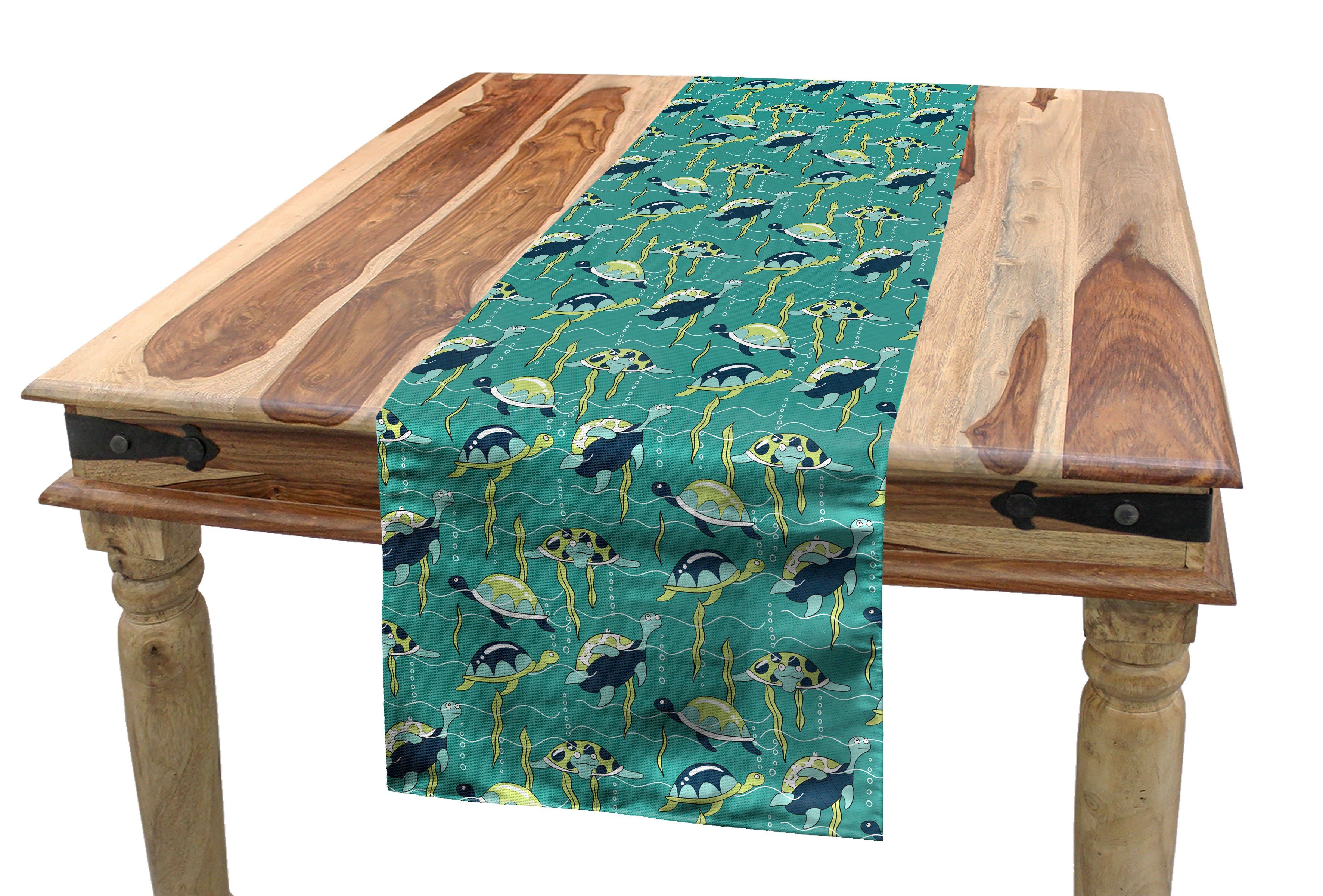 Esszimmer Tischläufer Abakuhaus Dekorativer Küche Schildkröte Tischläufer, Ozean und Tiere Rechteckiger bunte