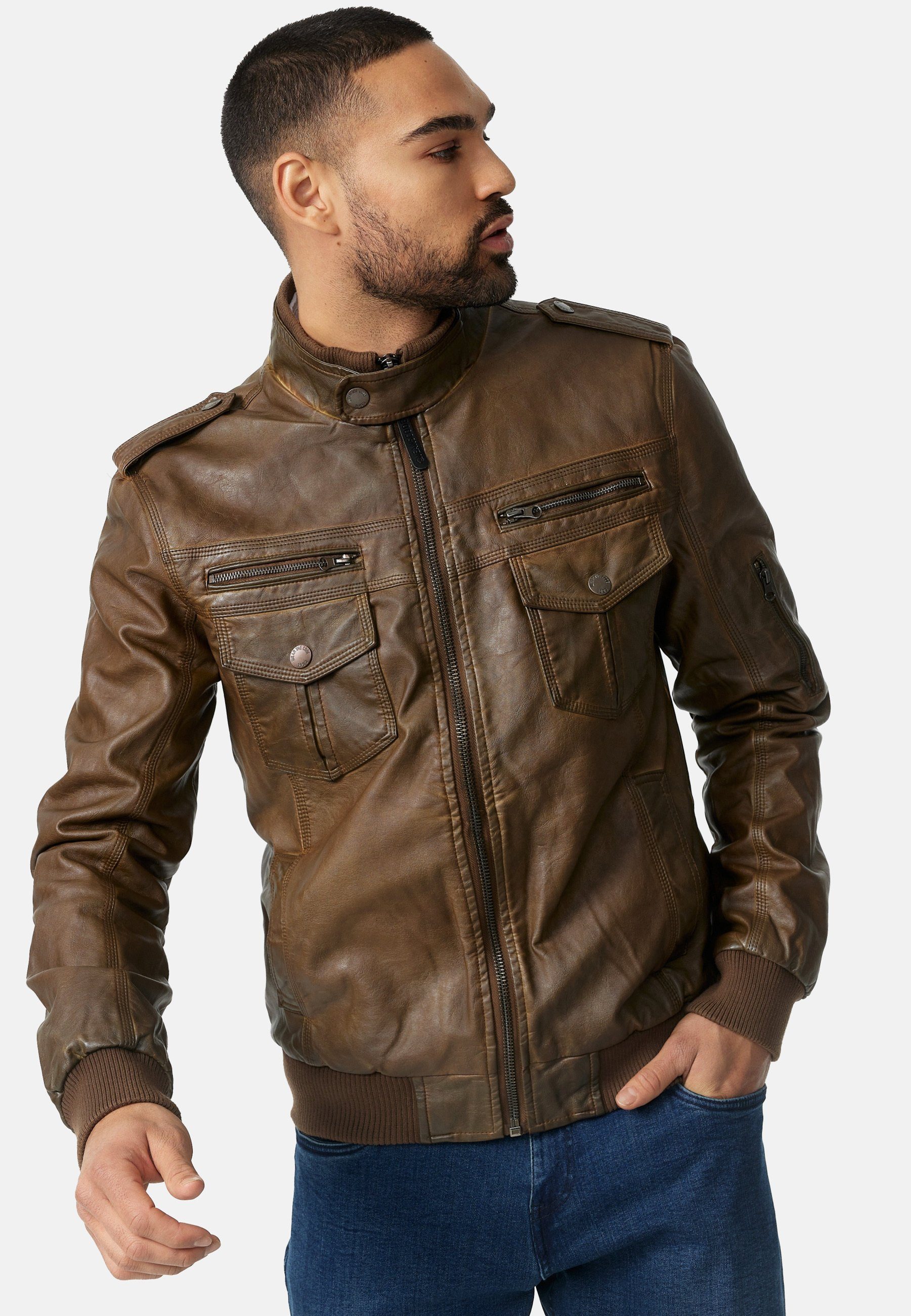 Brown Lederjacke Indicode Pawel