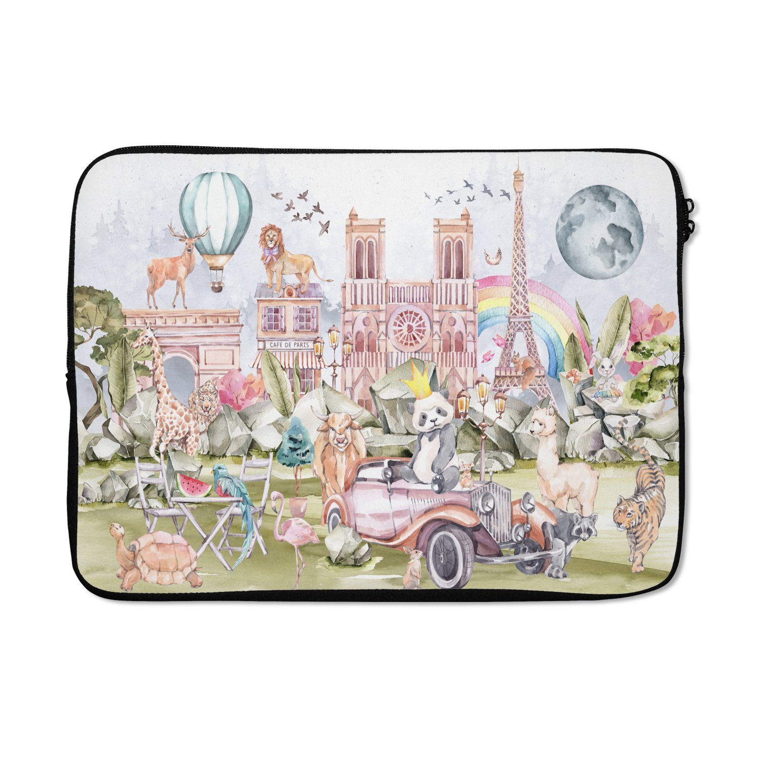 Laptop-Hülle Paris - Regenbogen - Kinder - Rosa - Mädchen - Tiere
